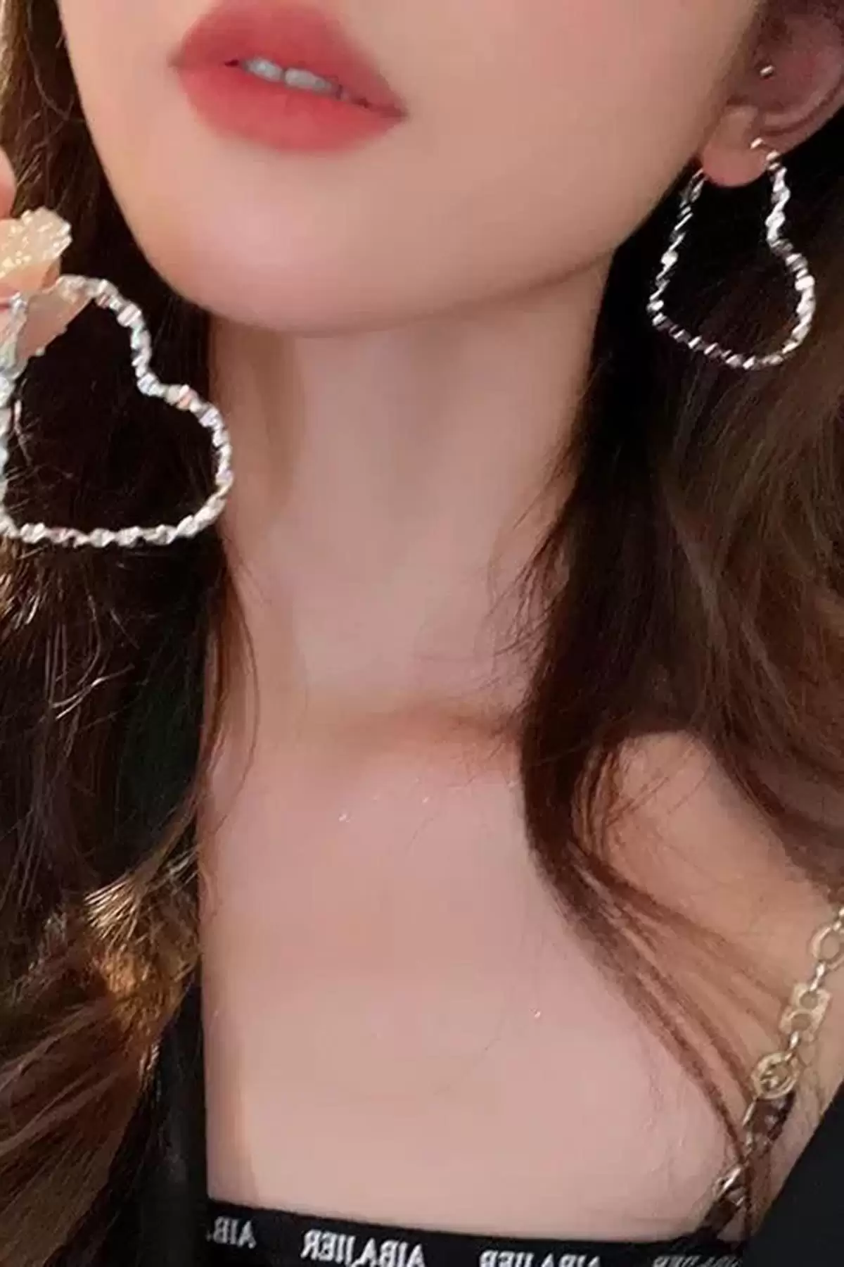 Gümüş Renk Kalp Figürlü Çelik Küpe (Çift)