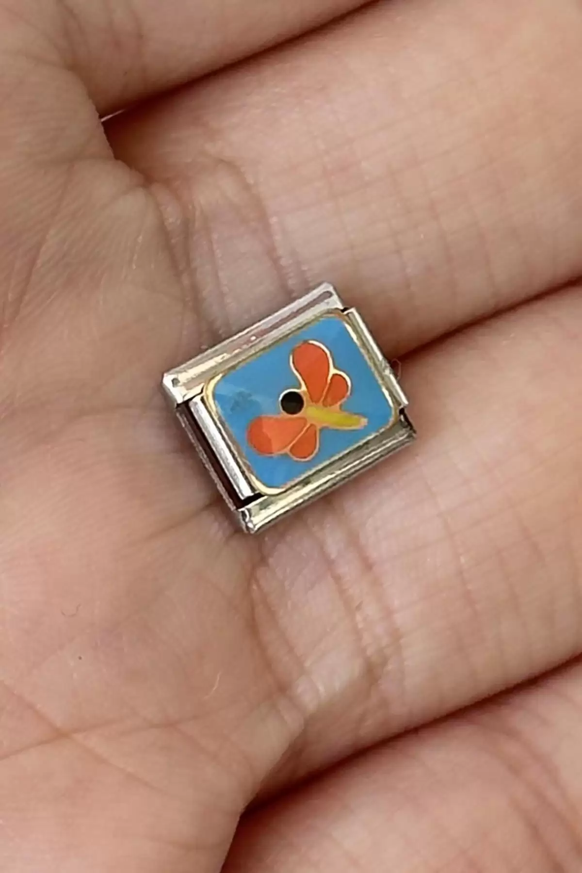 Gümüş Renk Kelebek Figürlü Çelik Nomination Charm (Tek)