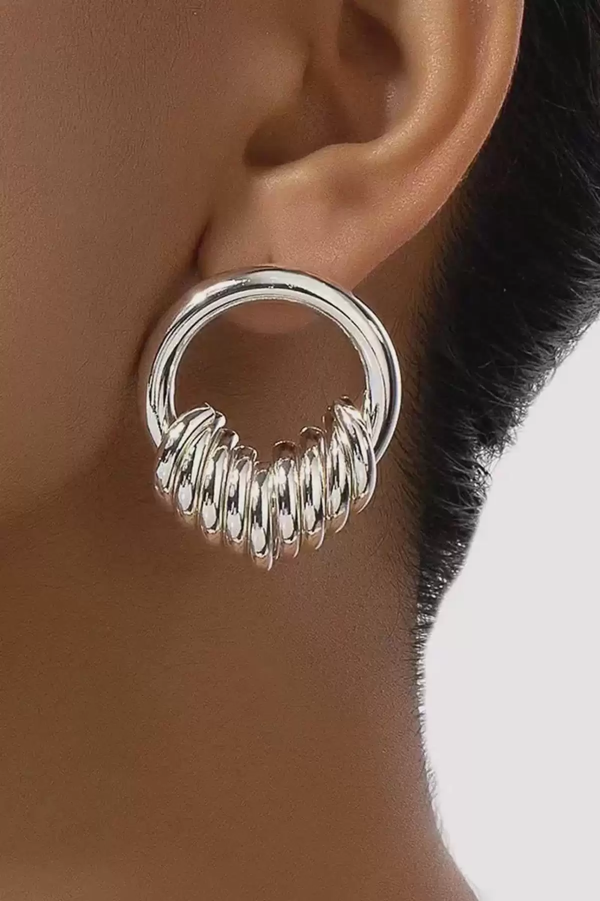 Gümüş Renk Metal Küpe (Çift)