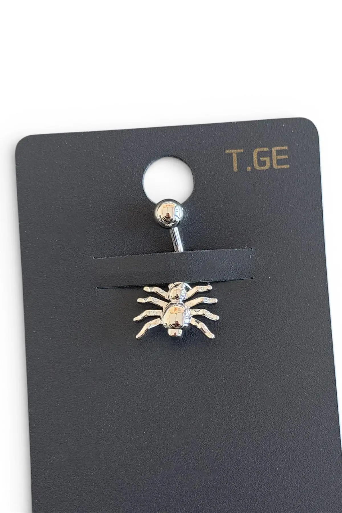 Gümüş Renk Örümcek Figürlü Cerrahi Çelik Göbek Piercing