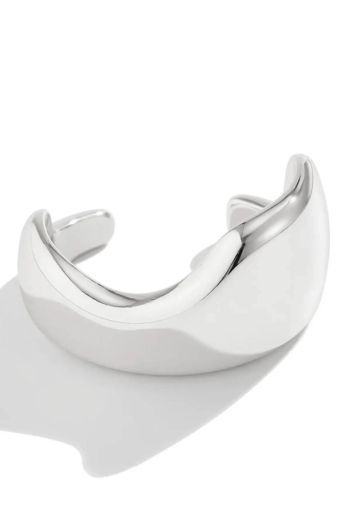 Gümüş Renk Plaka Kelepçe Bileklik