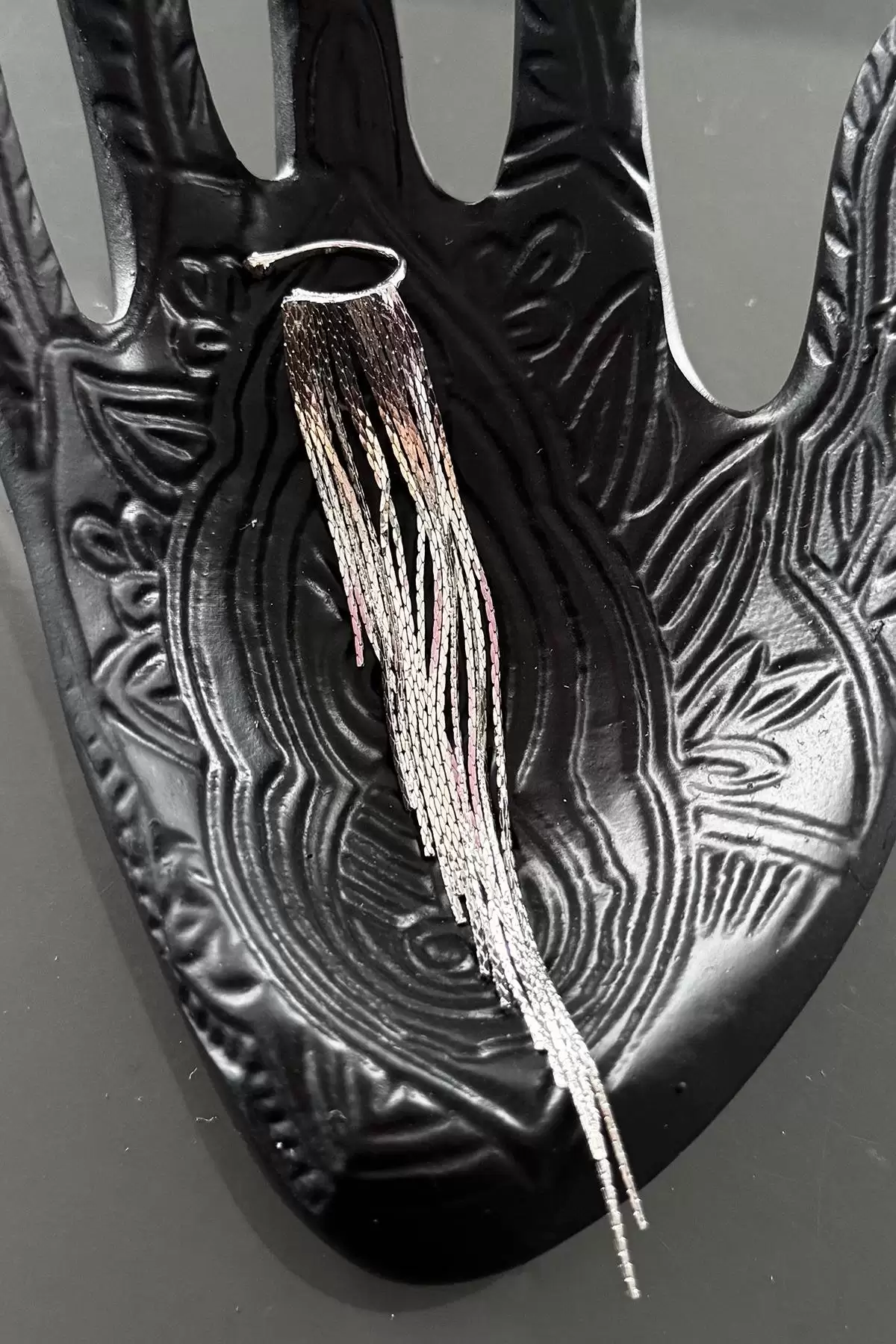 Gümüş Renk Sallantılı Ear Cuff (Tek)
