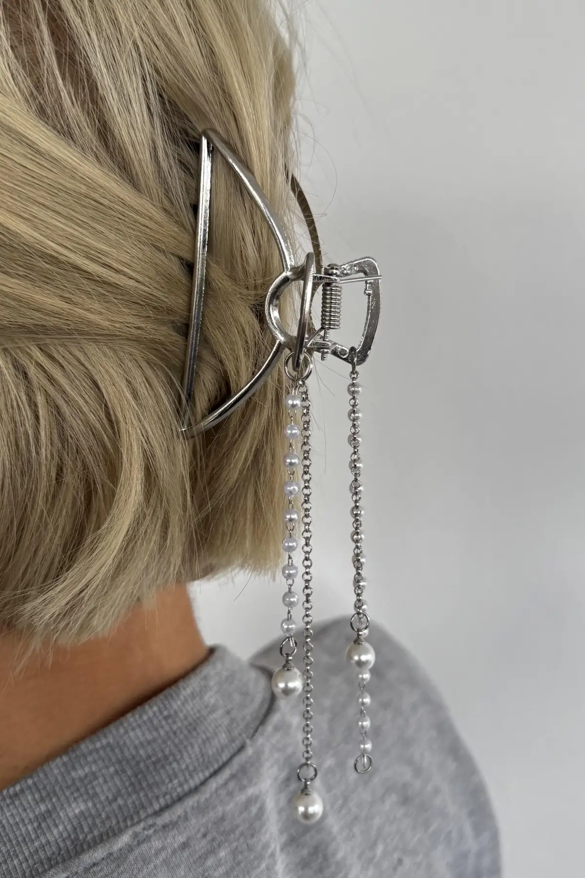 Gümüş Renk Sallantılı Metal Mandal Toka