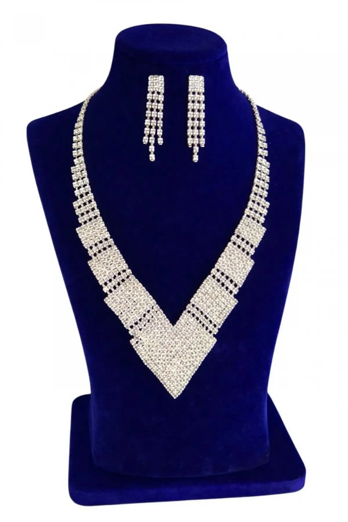 Gümüş Renk Taş Detayı Abiye Set