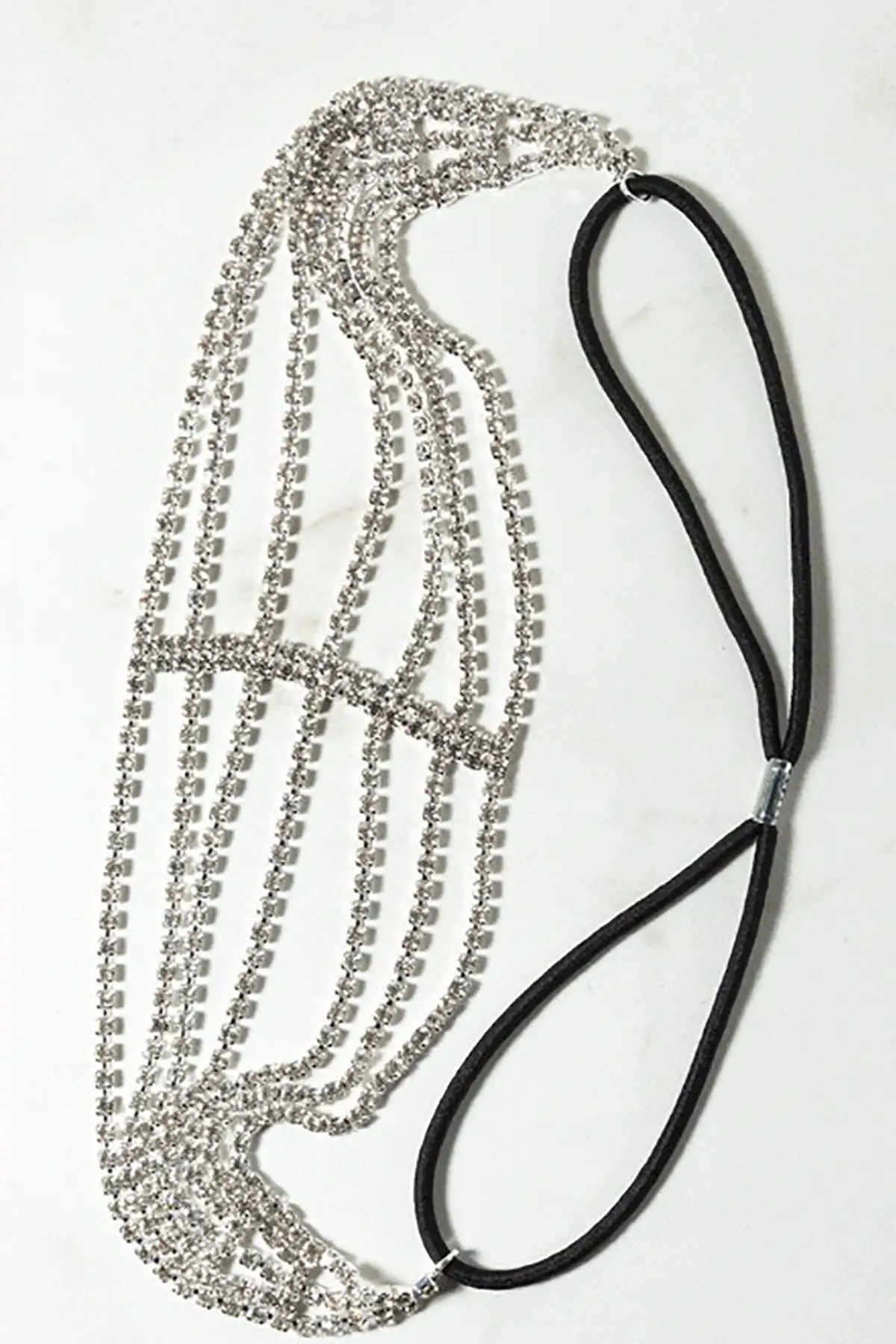 Gümüş Renk Taş Detaylı Saç Aksesuarı/ Kına Aksesuarı