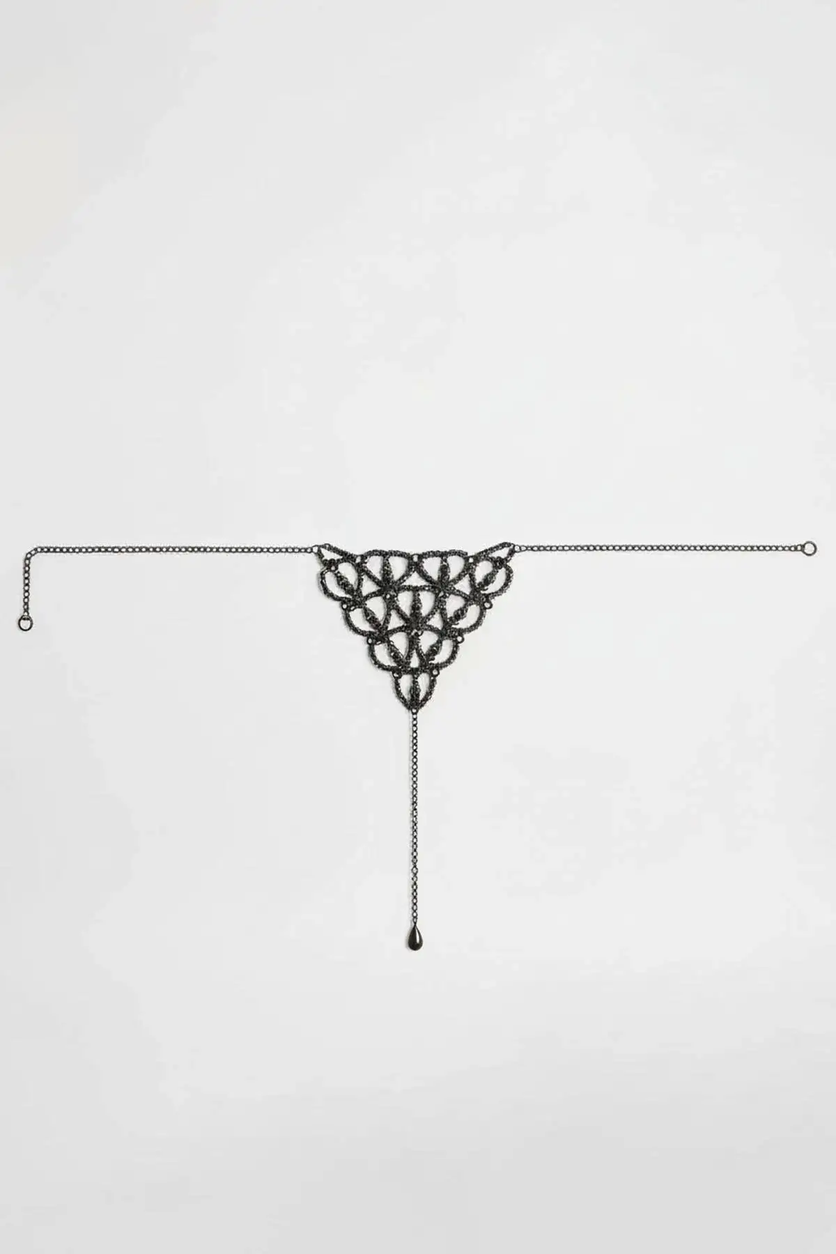 Gümüş Renk Taş Detaylı Tanga