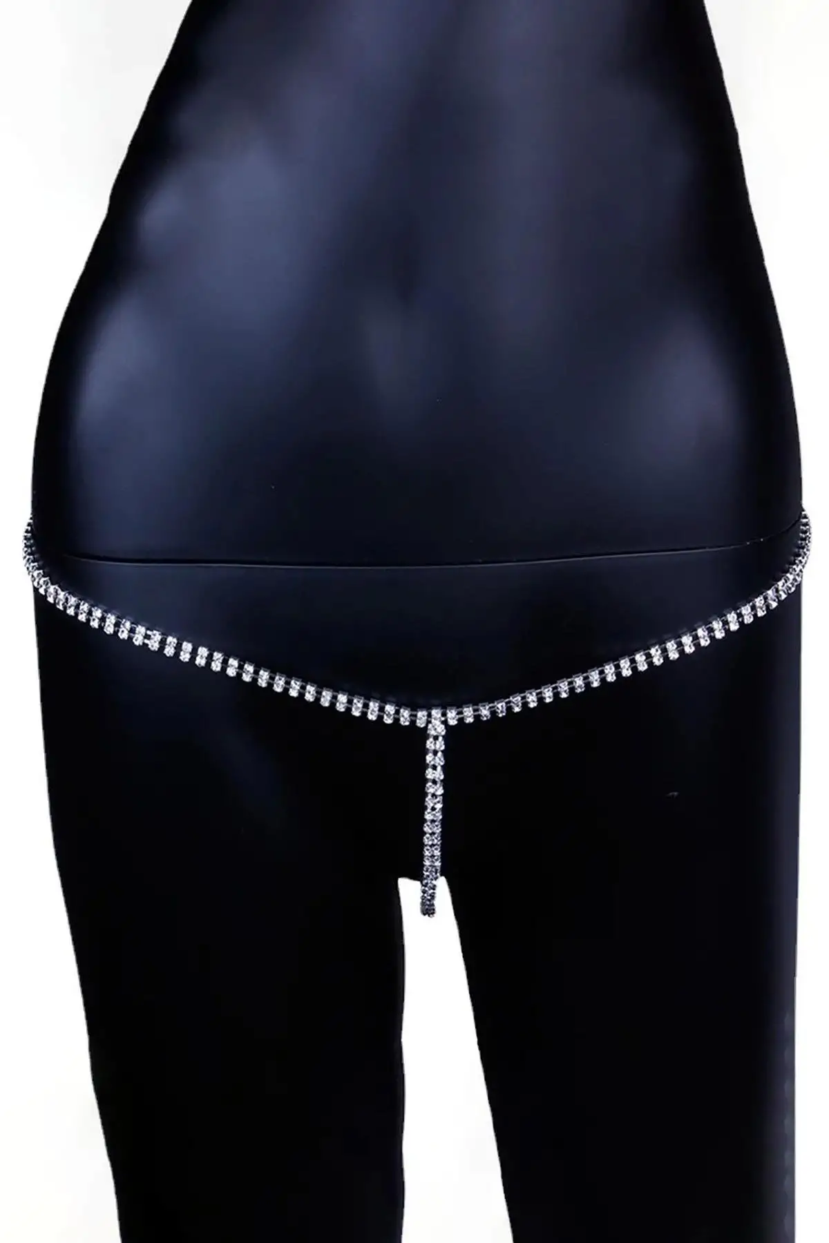 Gümüş Renk Taş Detaylı Tanga