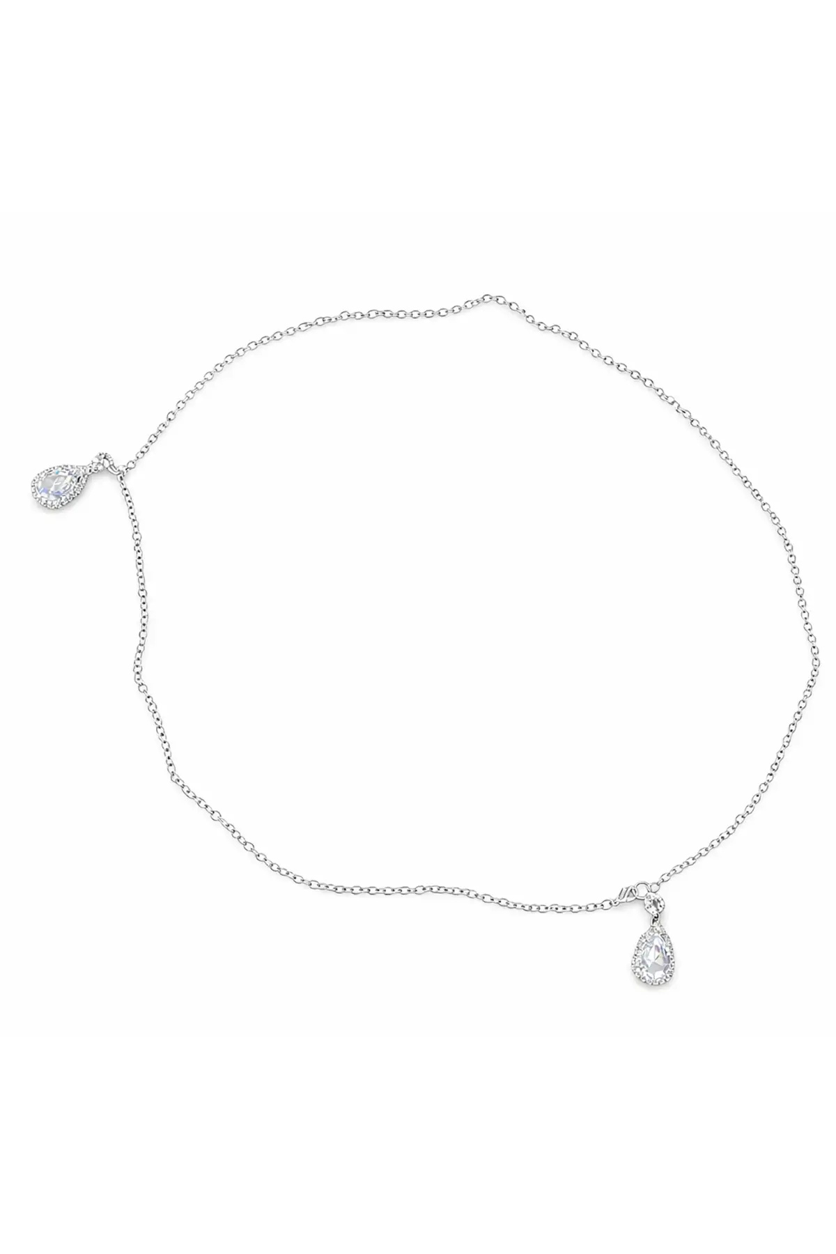 Gümüş Renk Taş Detaylı Tasarım Bel Zinciri/Vücut Aksesuar