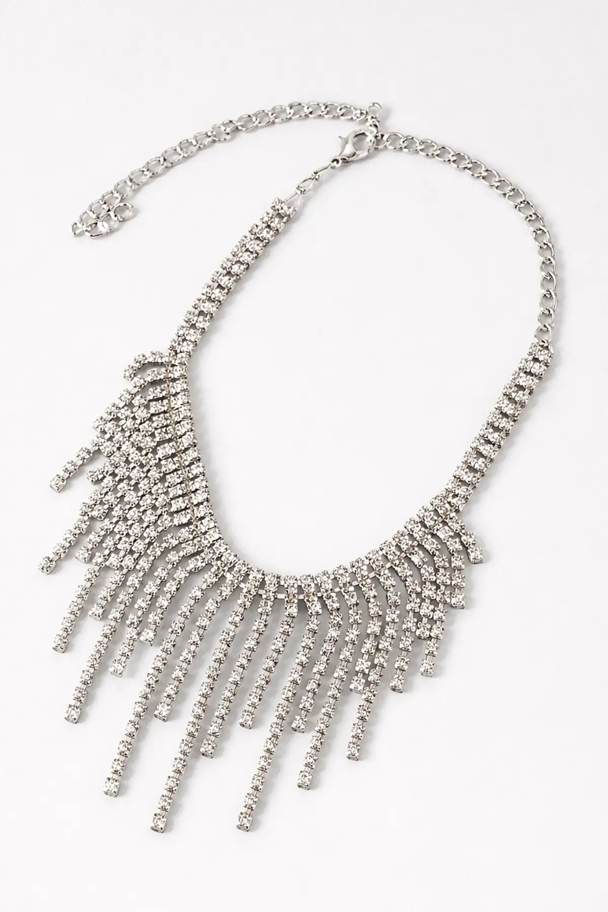 Gümüş Renk Taş Detaylı Tasarım Halhal