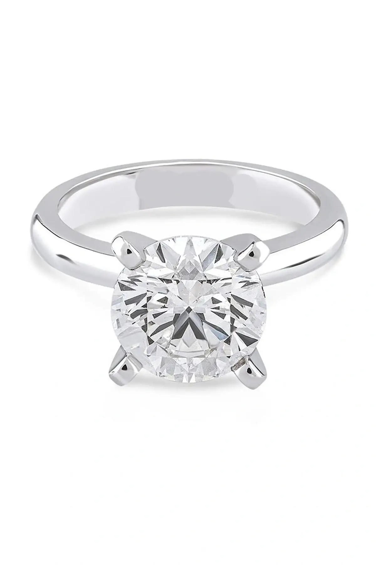 Gümüş Renk Tek Taş Detaylı Ayarlanabilir Yüzük