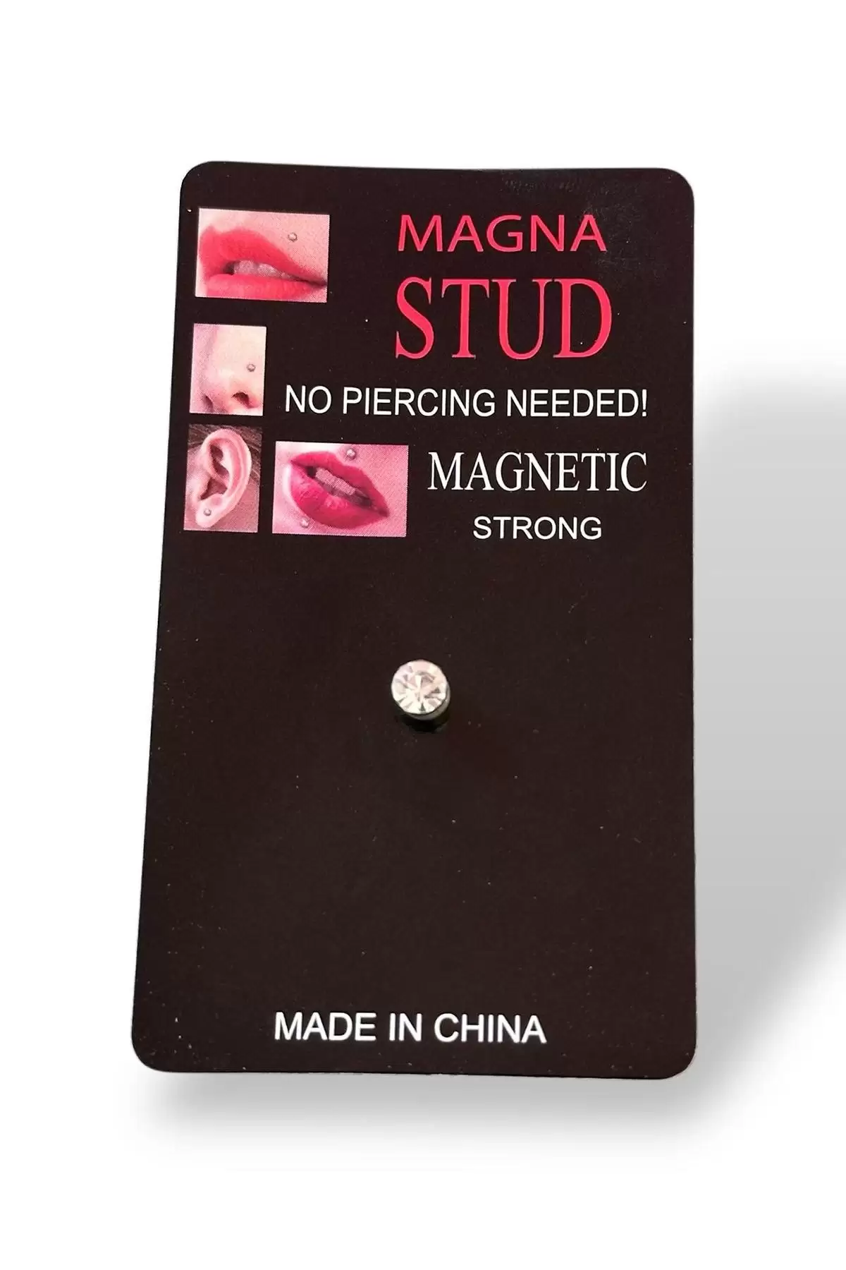 Gümüş Renk Tekli Burun/Dudak/Kulak Delik Gerektirmeyen Cerrahi Mıknatıslı Çelik Piercing