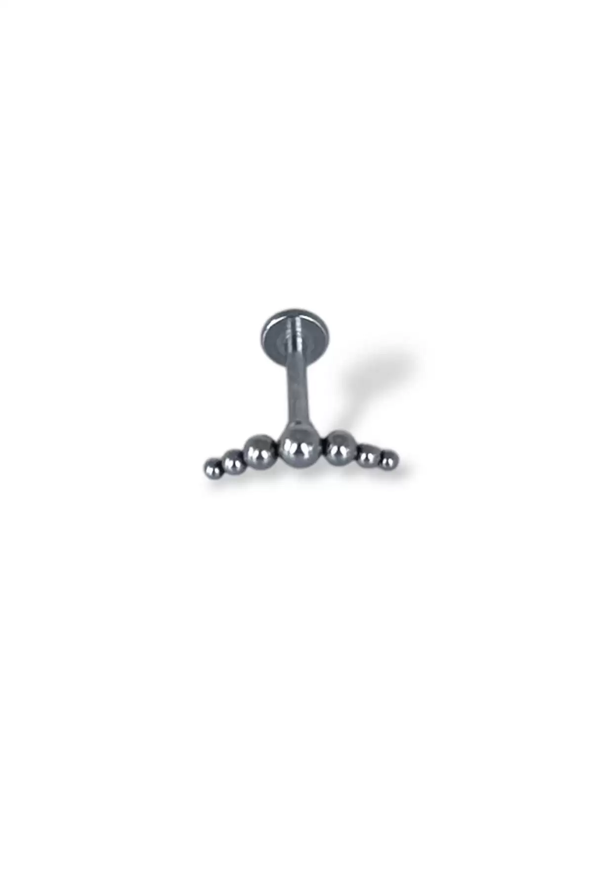 Gümüş Renk Top Detaylı Çelik Tragus/Kıkırdak Küpe/Piercing (Tek)