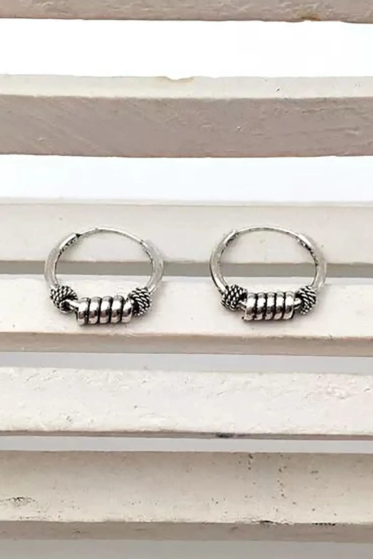 Gümüş Renk Unisex Halka Küpe (Çift)