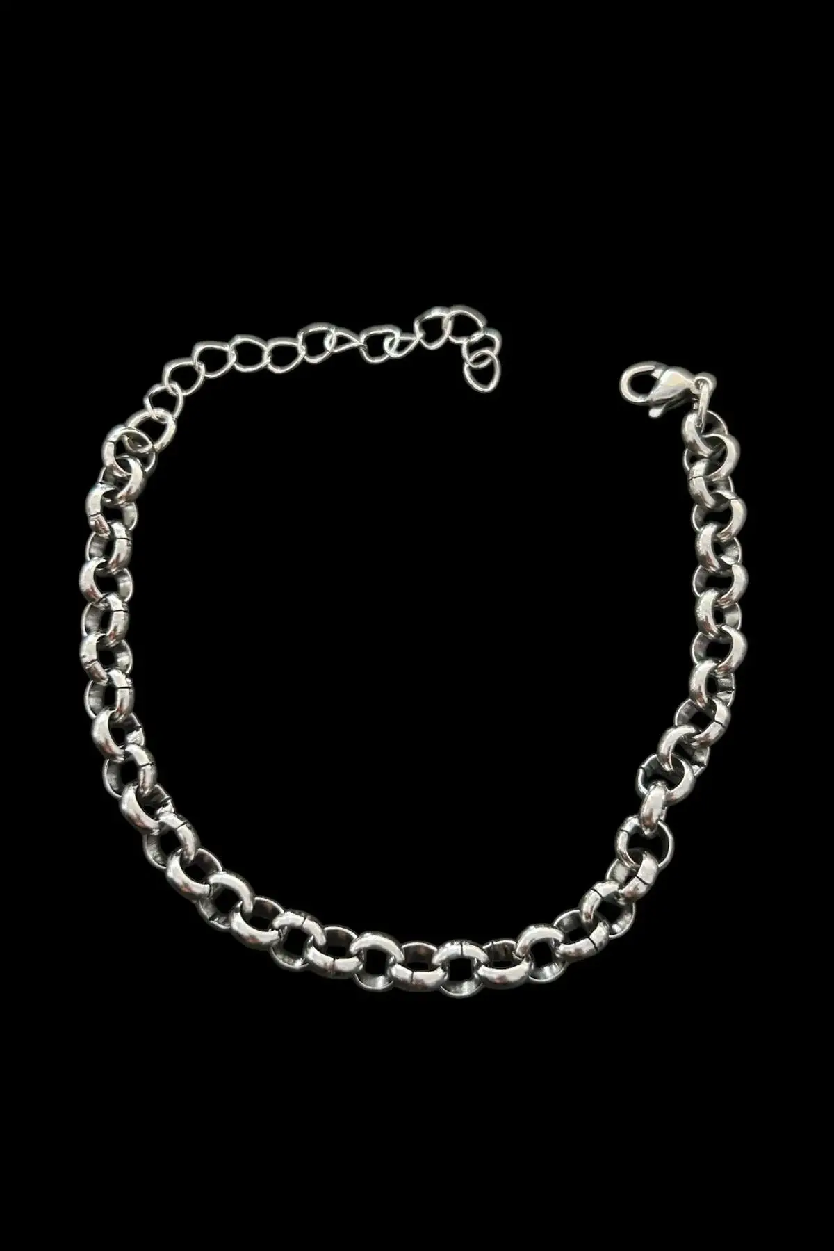 Gümüş Renk Zincir Çelik Bileklik (Unisex)