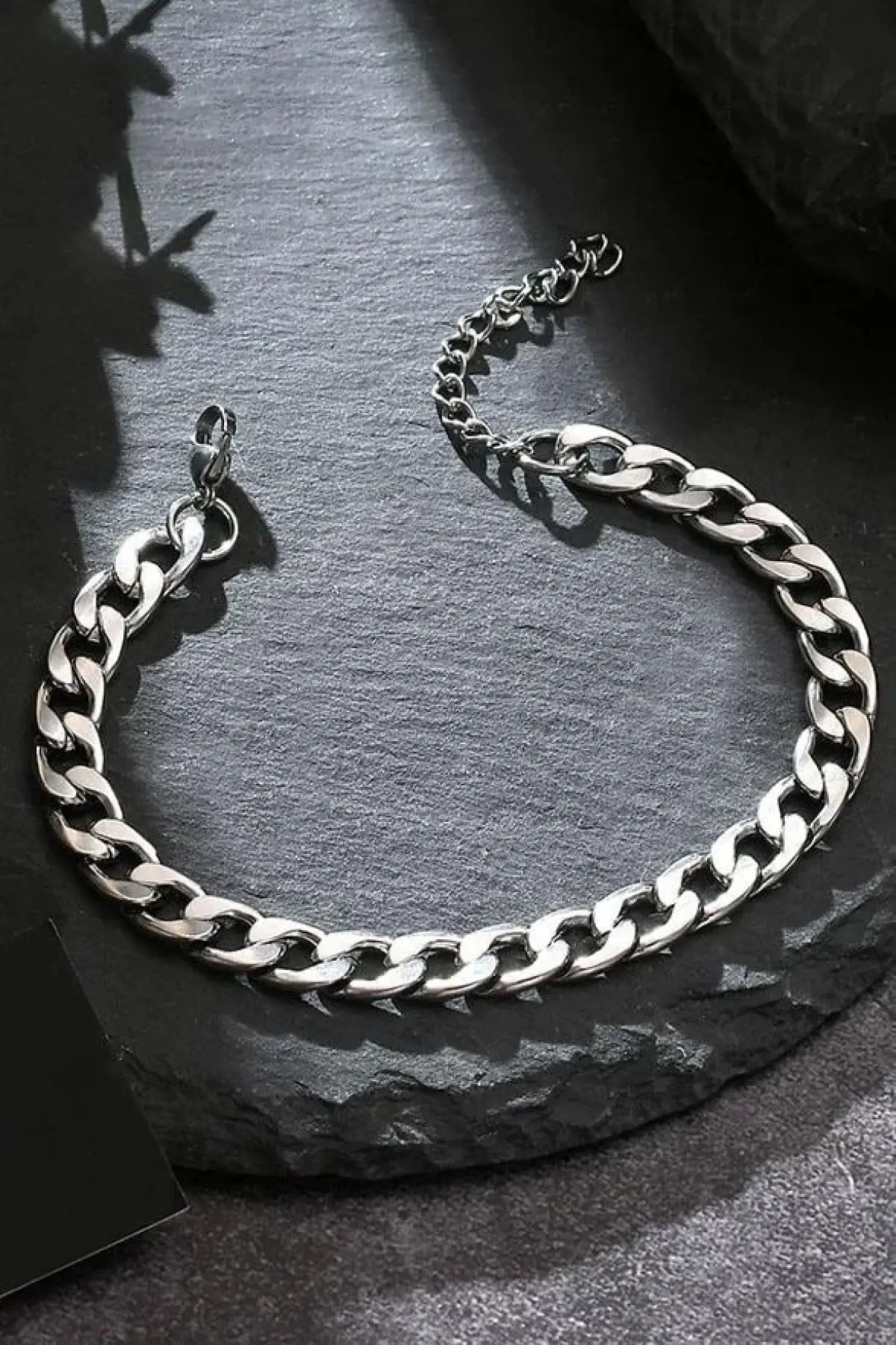 Gümüş Renk Zincir Çelik Bileklik (Unisex)