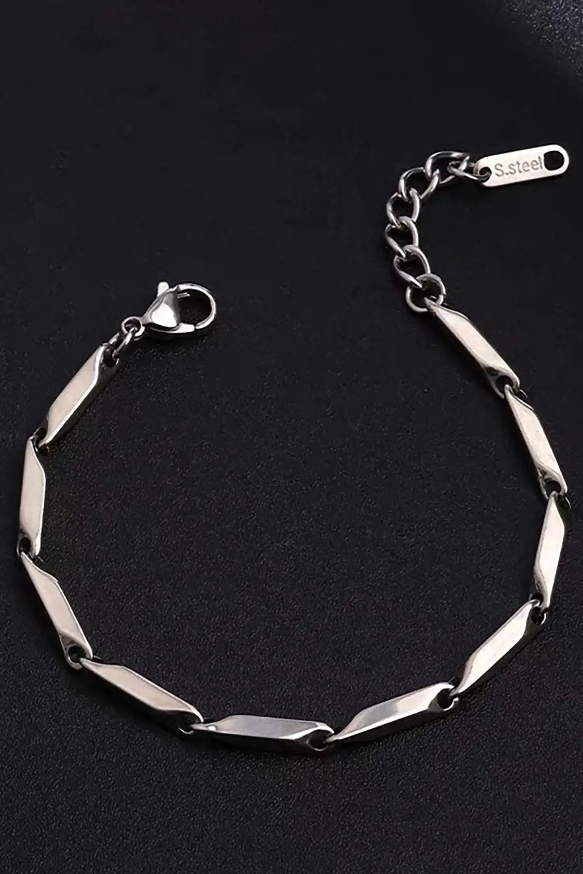 Gümüş Renk Zincir Çelik Bileklik (Unisex)