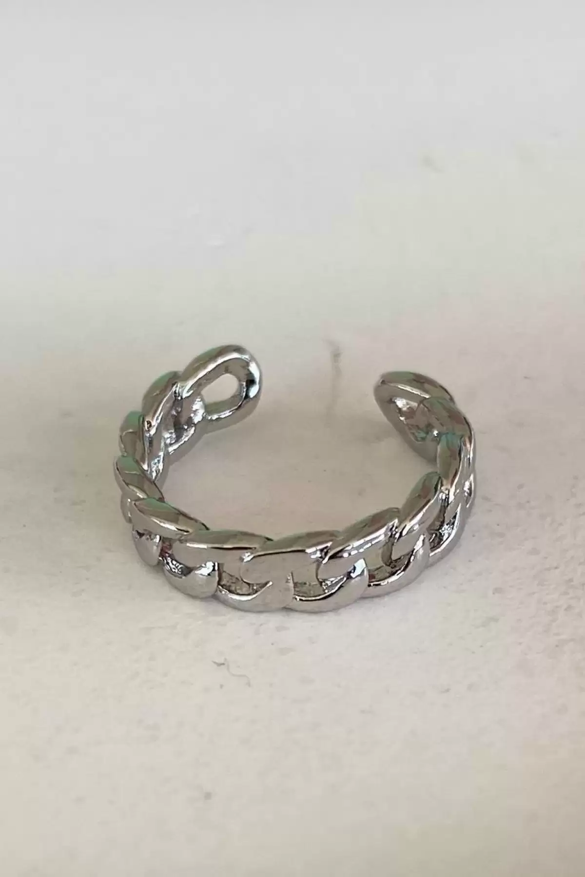 Gümüş Renk Zincir Detay Ear Cuff (Tek)