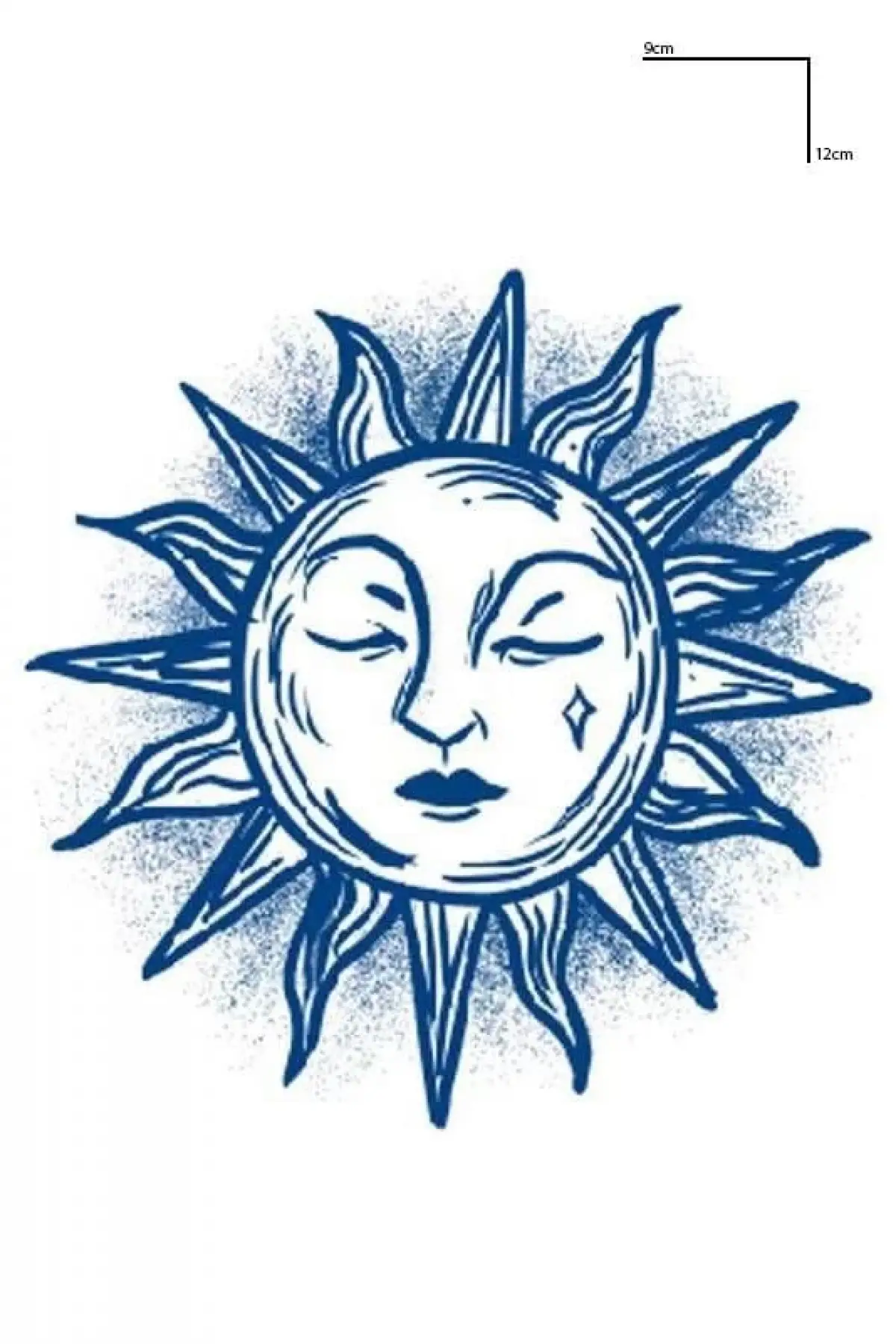 Güneş Figürlü 12 Saat Sonra Kararan Geçici Mini Dövme Tattoo