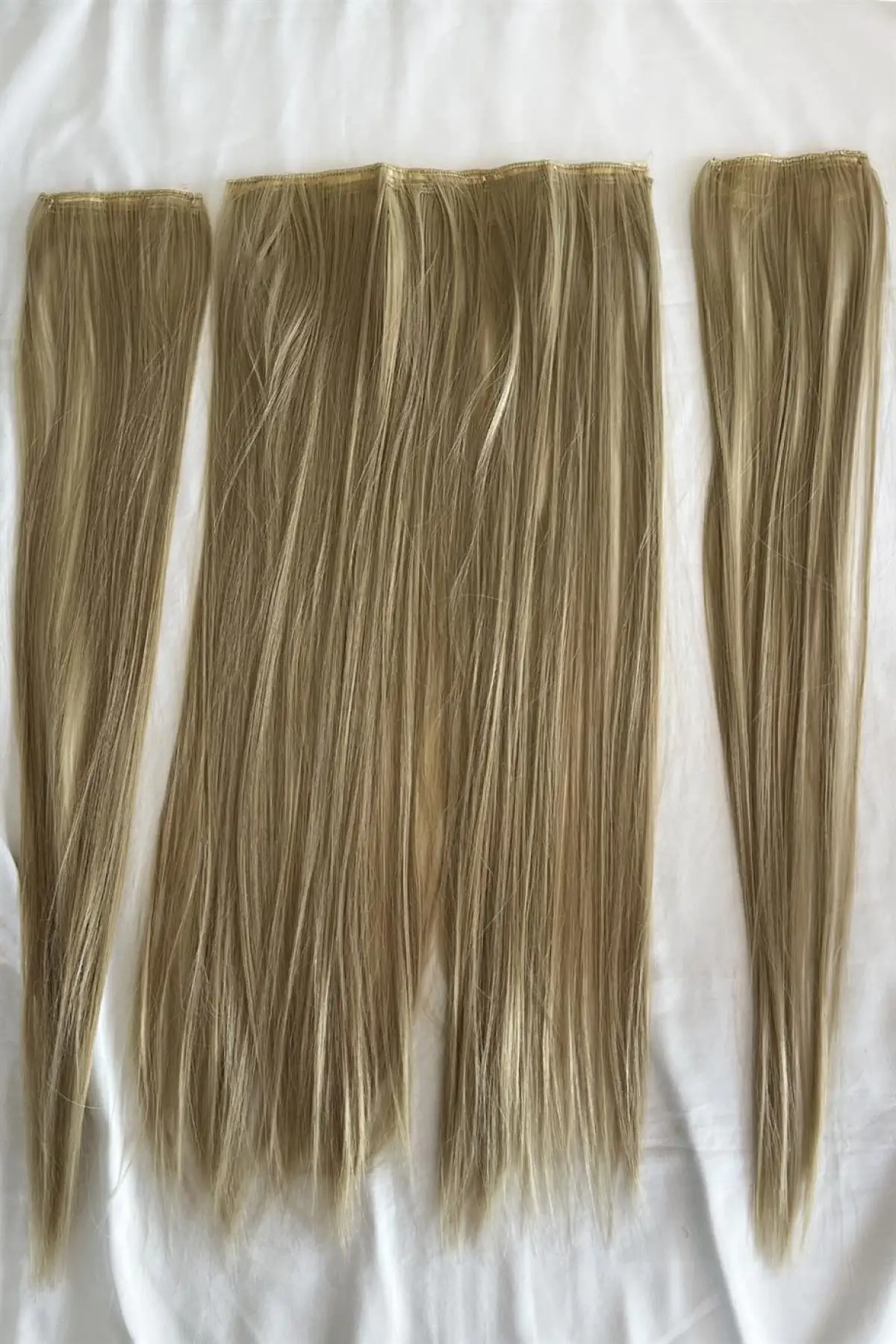 Isıya Dayanıklı Yıkanabilir Yarımay ÇıtÇıt Saç HT16 3*Bal Köpüğü-Duz-60Cm-110 Gr+2 Adet YanÇıtÇıtSaç (Aslı)