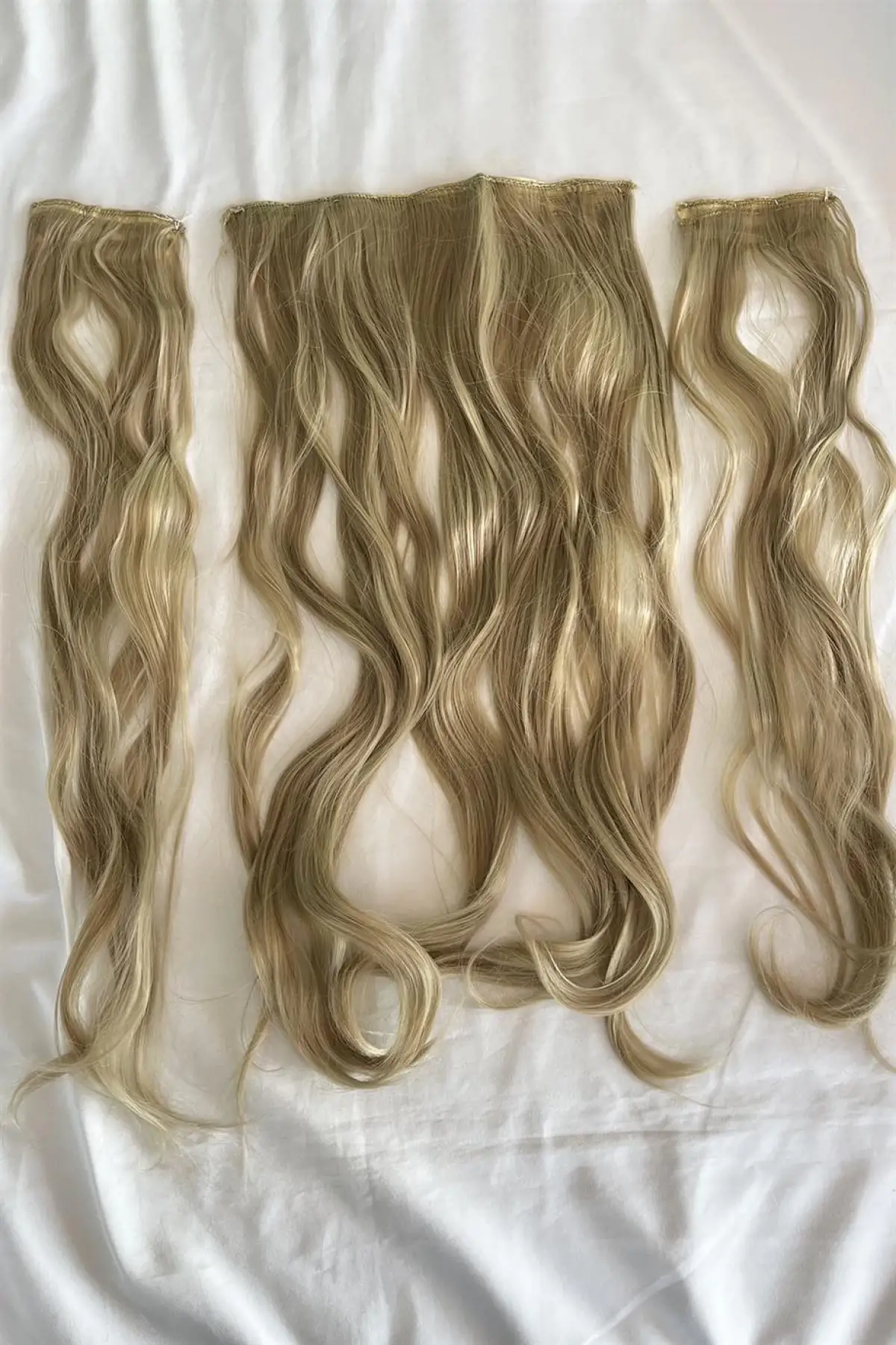 Isıya Dayanıklı Yıkanabilir Yarımay ÇıtÇıt SaçHT16 3*Bal Köpüğü-Dalgalı-60Cm110Gr+2 AdetYanÇıtÇıtSaç (Aslı)