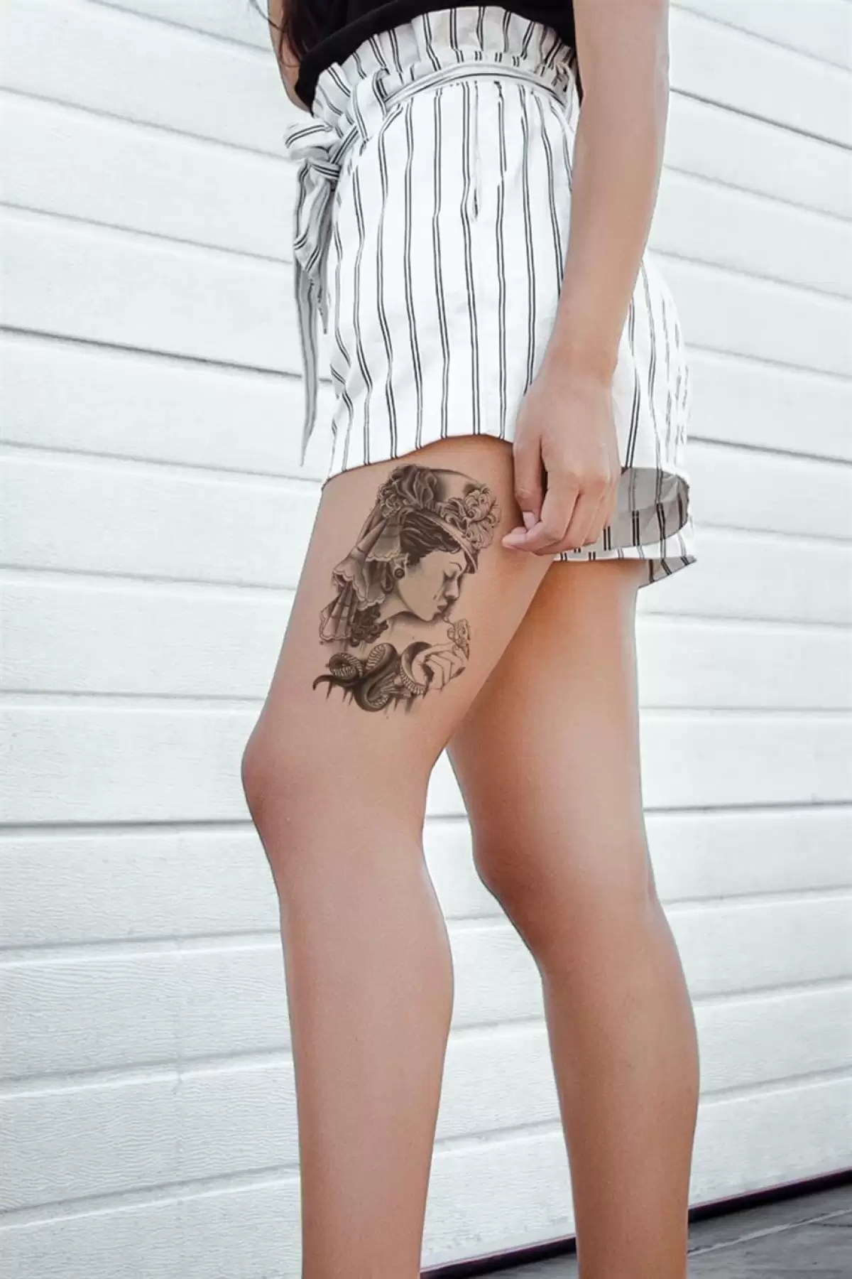 Kadın ve Yılan Modelli Geçici Dövme Tattoo