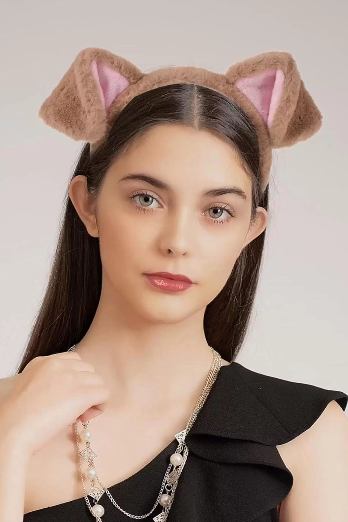 Kahverengi Köpek Kulağı Figürlü Peluş Taç