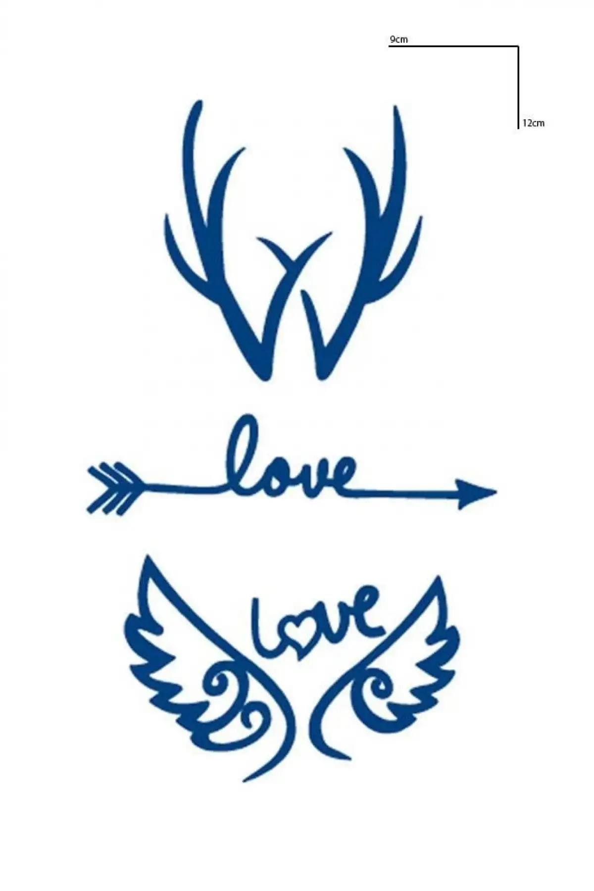 Karışık Figürlü 12 Saat Sonra Kararan Geçici Dövme Tattoo