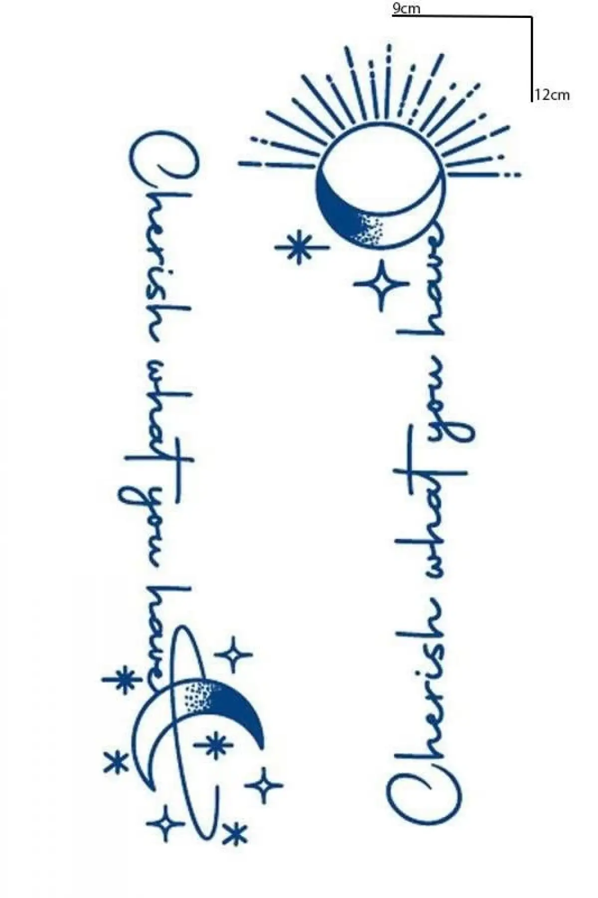 Karışık Figürlü 12 Saat Sonra Kararan Geçici Dövme Tattoo