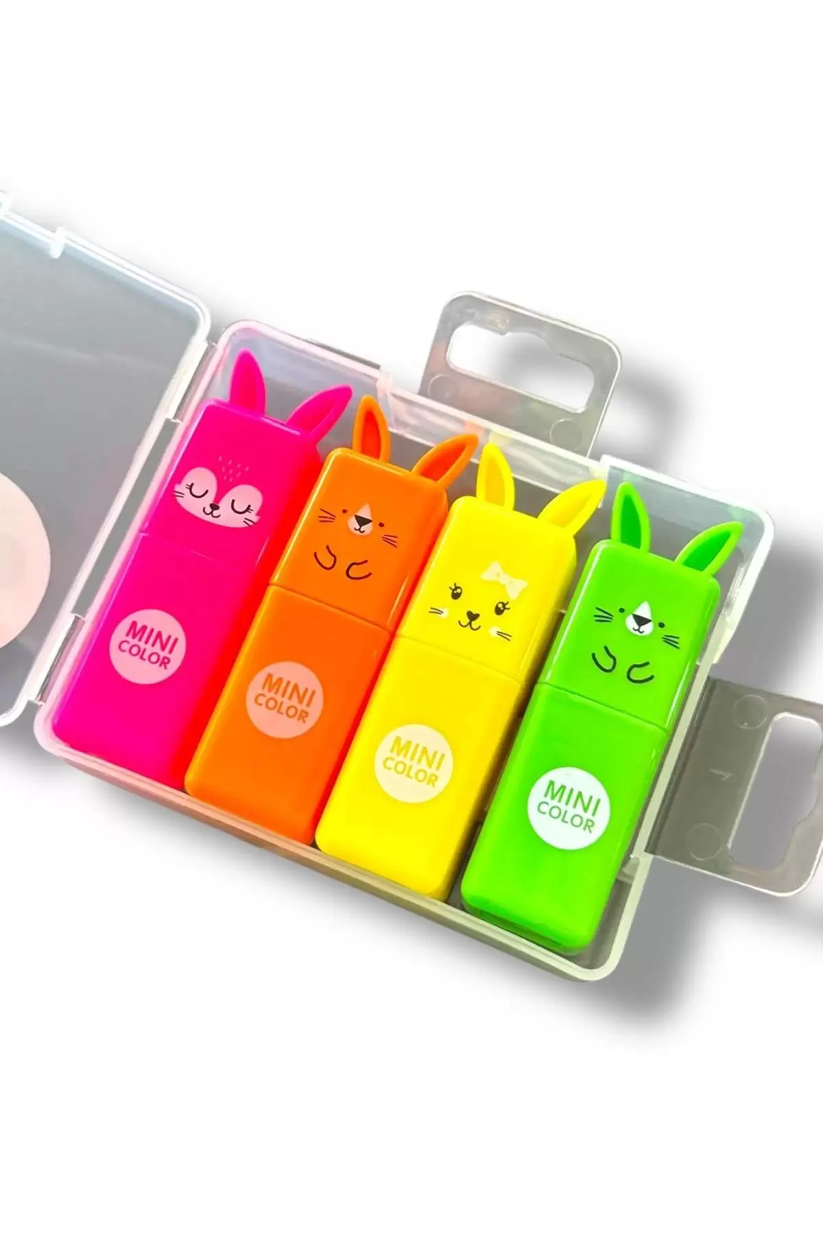 Karışık Figürlü 4lü Fosforlu Kalem Set