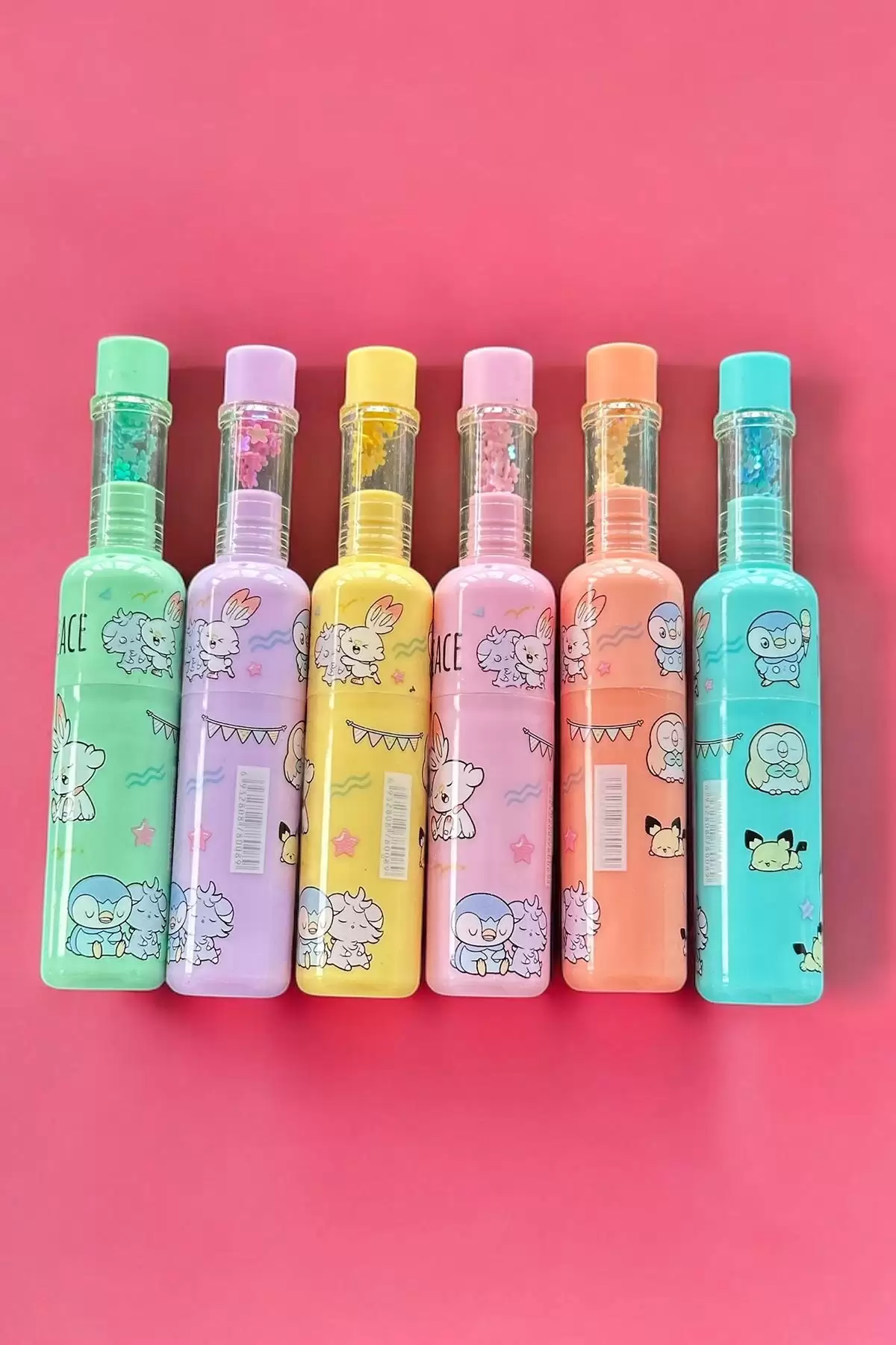 Karışık Figürlü 6lı Fosforlu Kalem Set