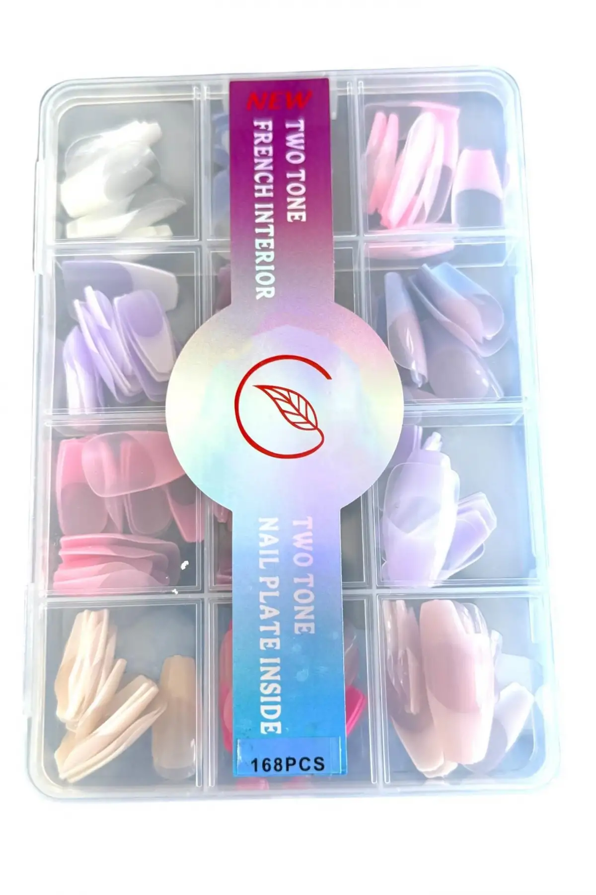 Karışık Renk 168 Adet Frenchli Takma Tırnak Set