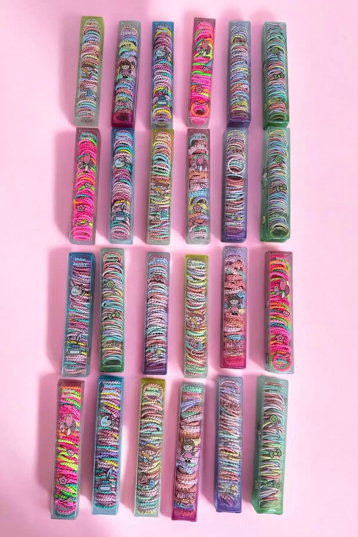 Karışık Renk 24lü Lastik Toka Set