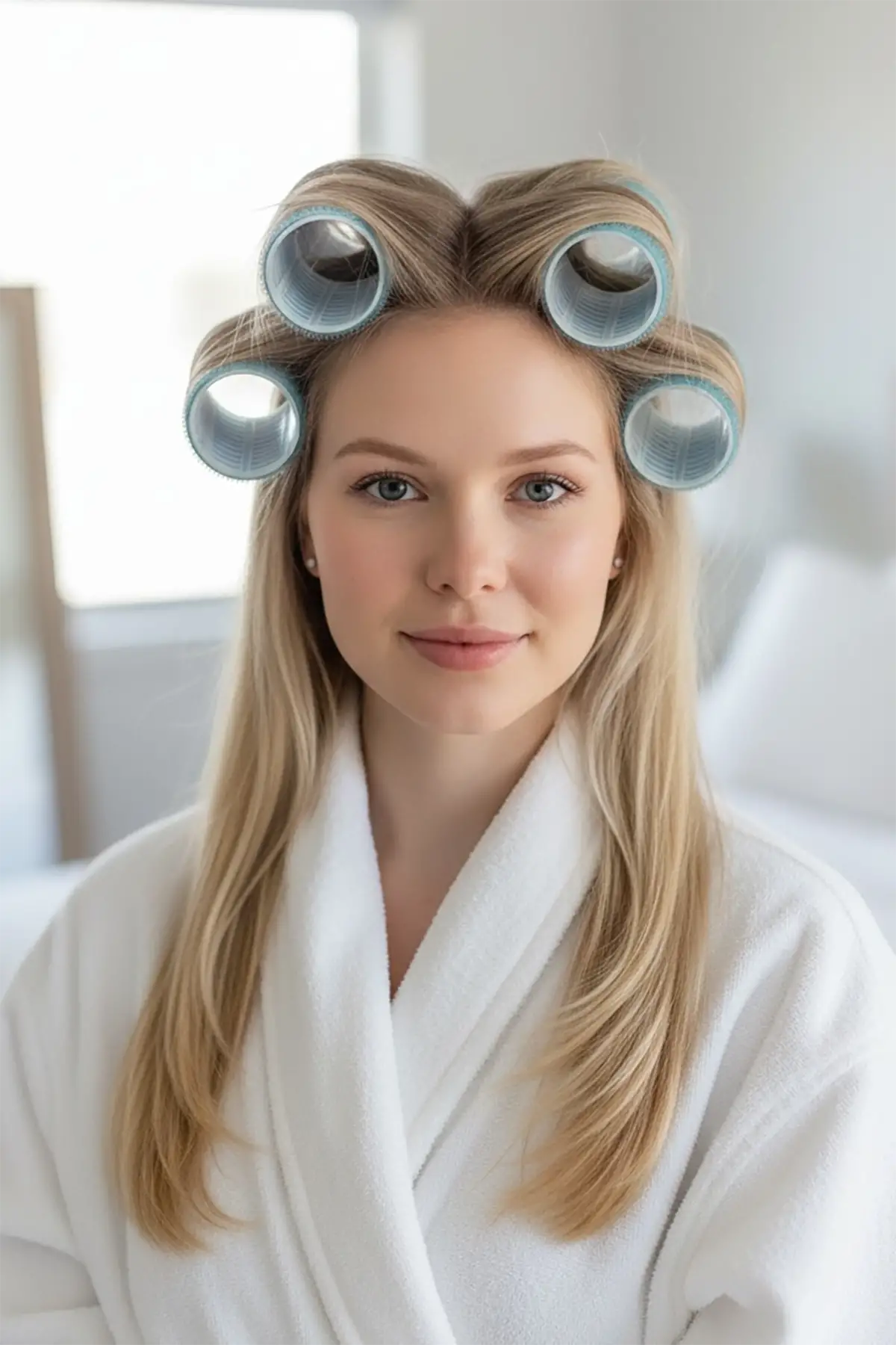 Karışık Renk 4 Adet Bigudi Cırtlı/ Yapışkanlı Saç Bigudisi /Orta Boy