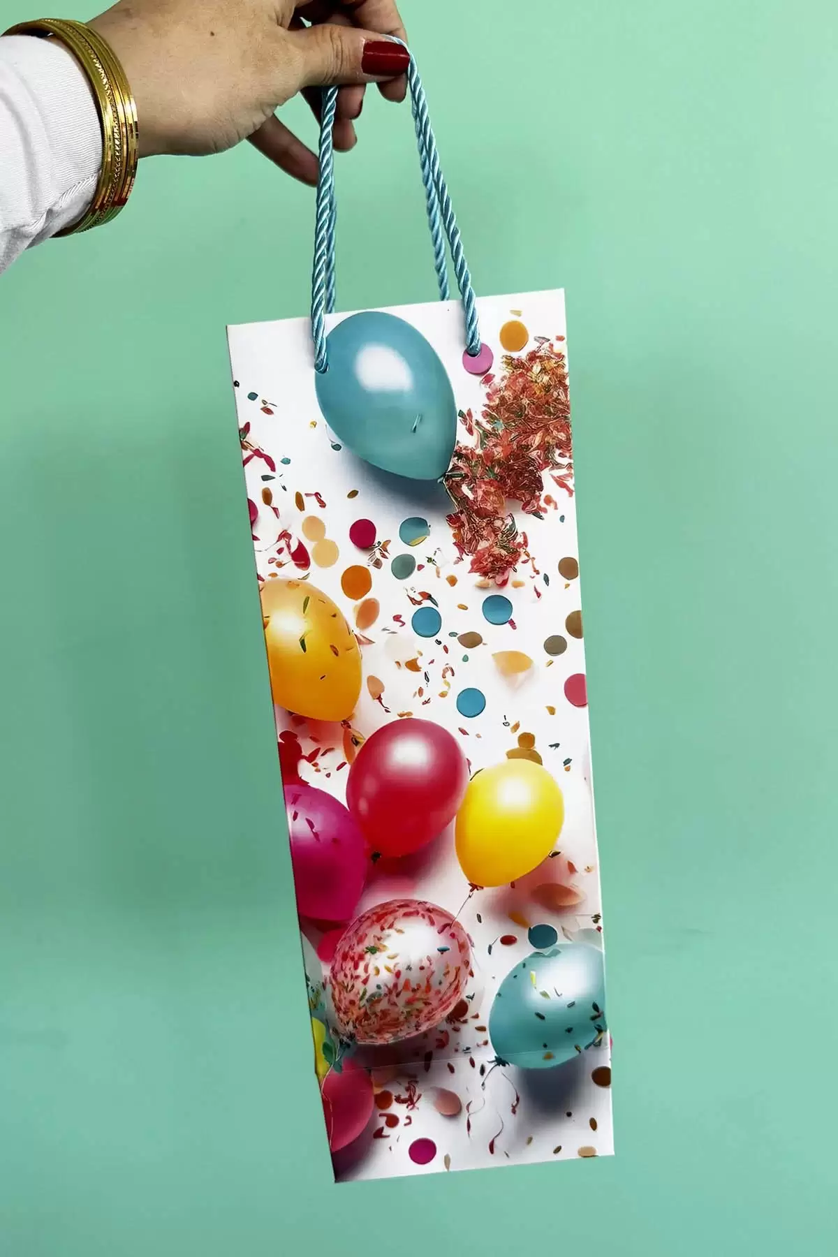 Karışık Renk Balon Figürlü Karton Çanta