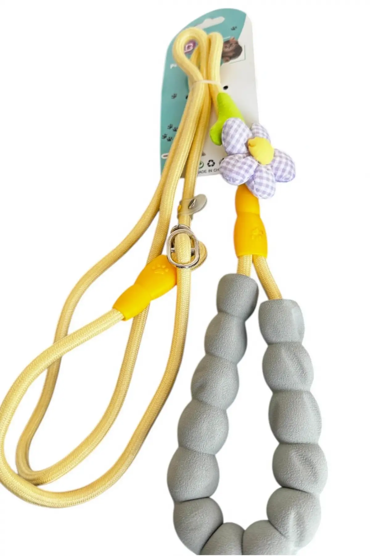 Karışık Renk Çiçek Figürlü İpli Kedi Köpek Tasması