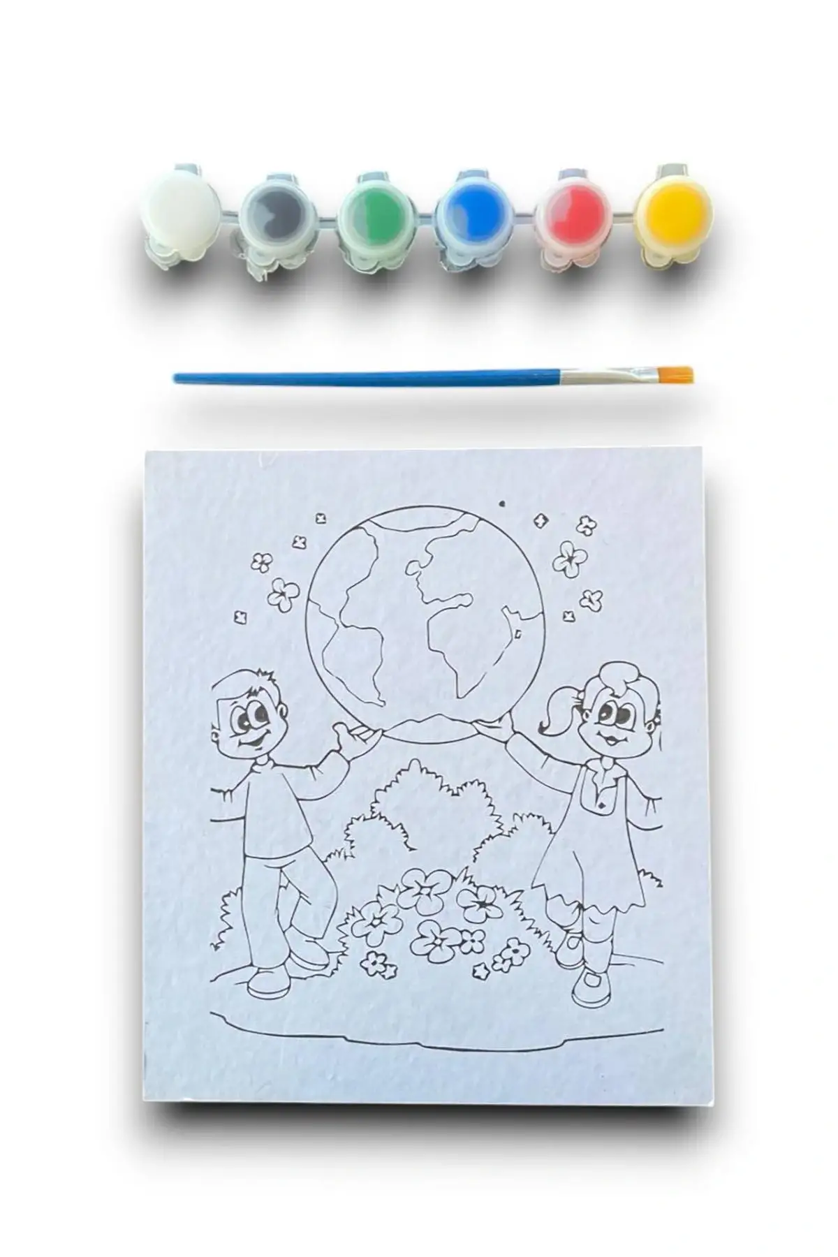 Karışık Renk Dünya Figürlü Boyama Set