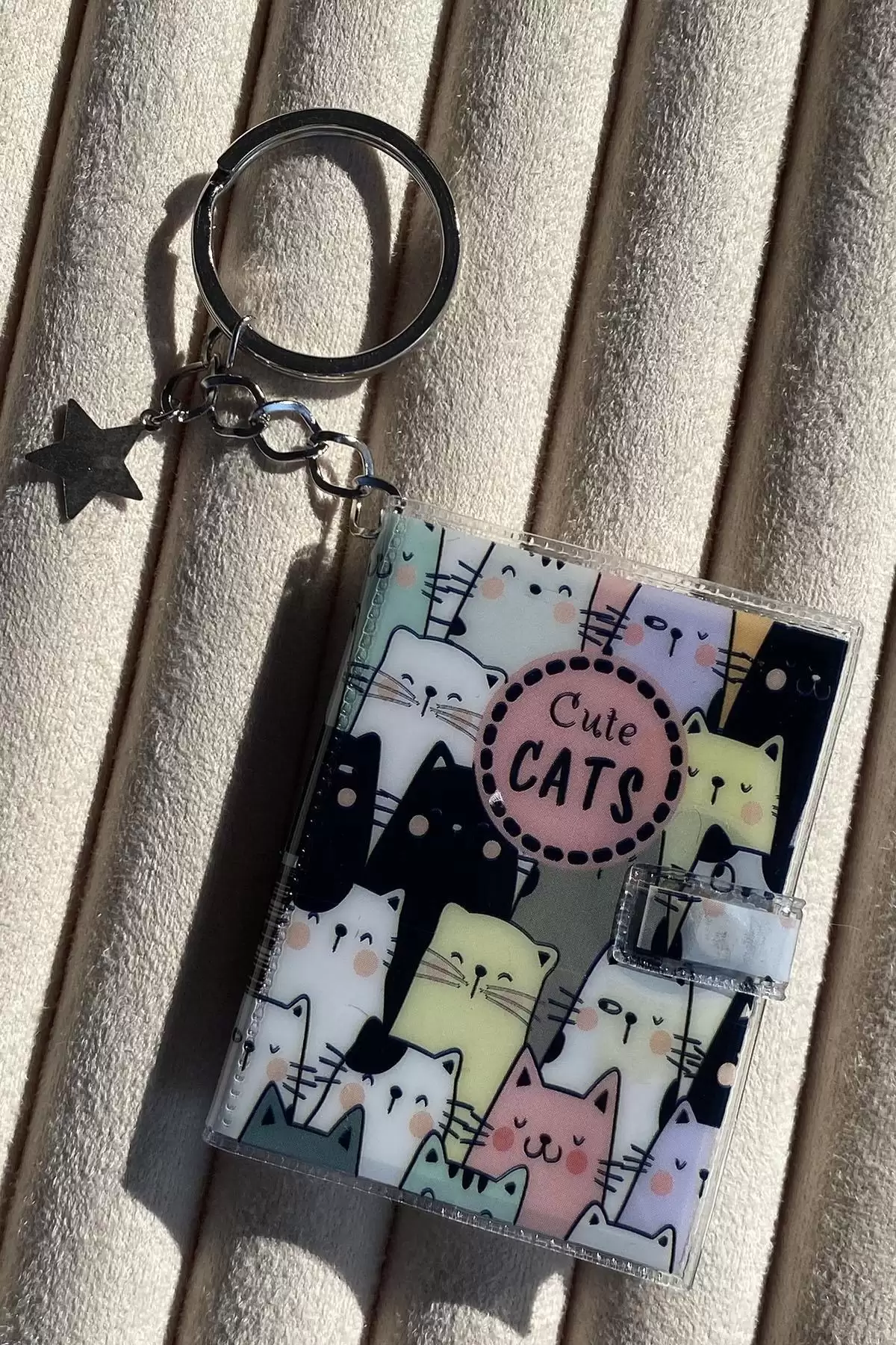 Karışık Renk Kedi Figürlü Defter Anahtarlık