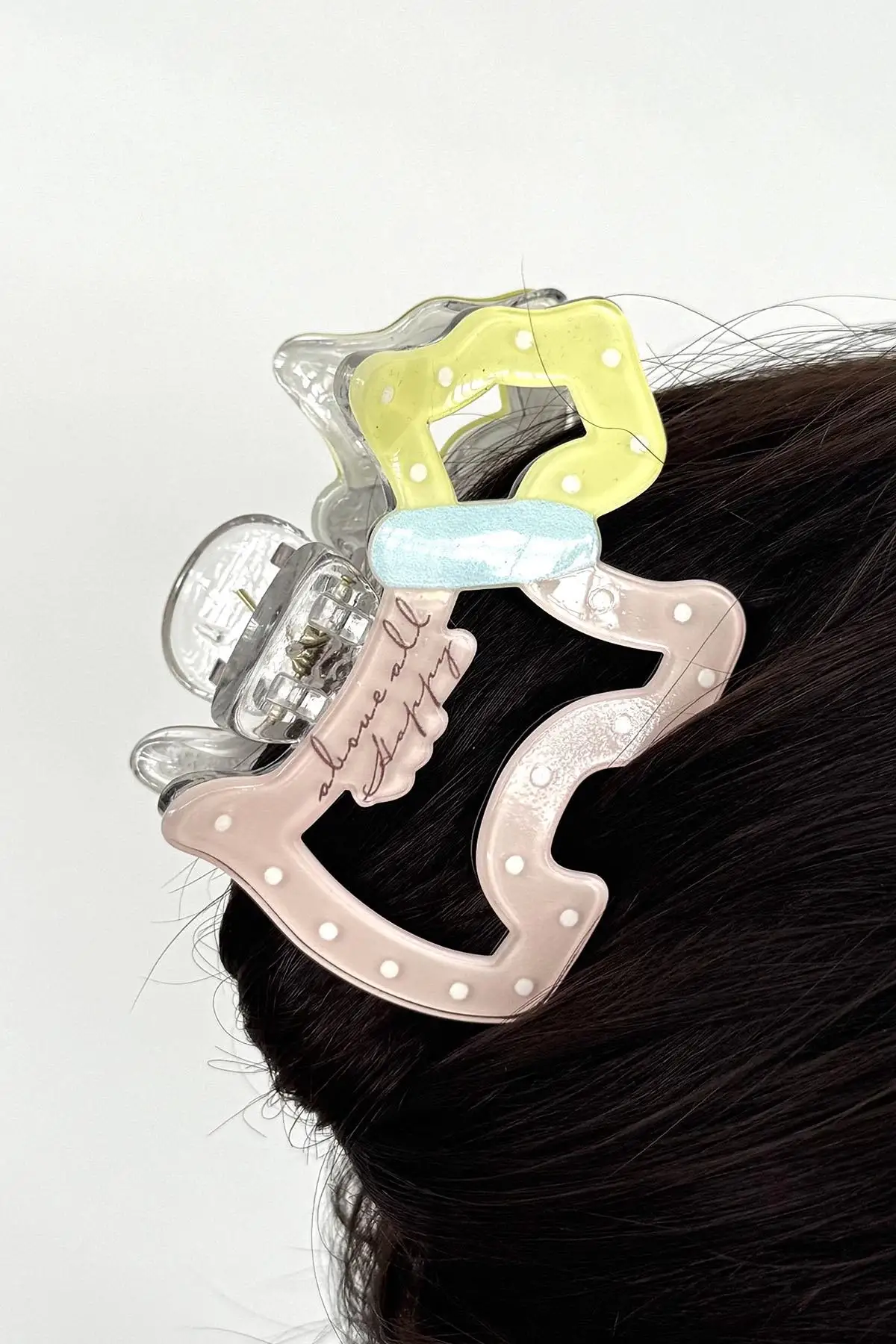 Karışık Renk Köpek Figürlü Kemik Mandal Toka