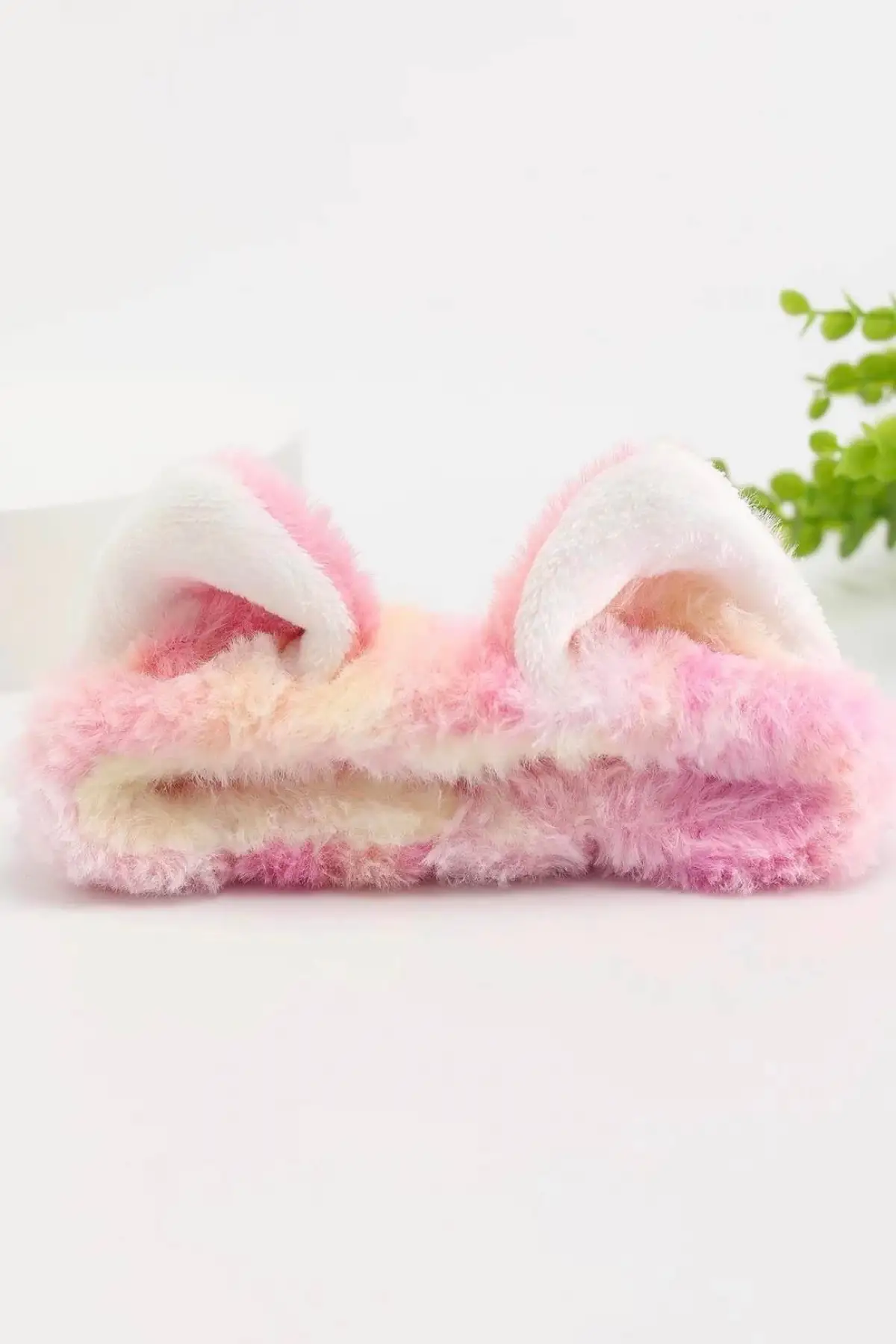 Karışık Renk Kulak Figürlü Peluş Saç Bandı
