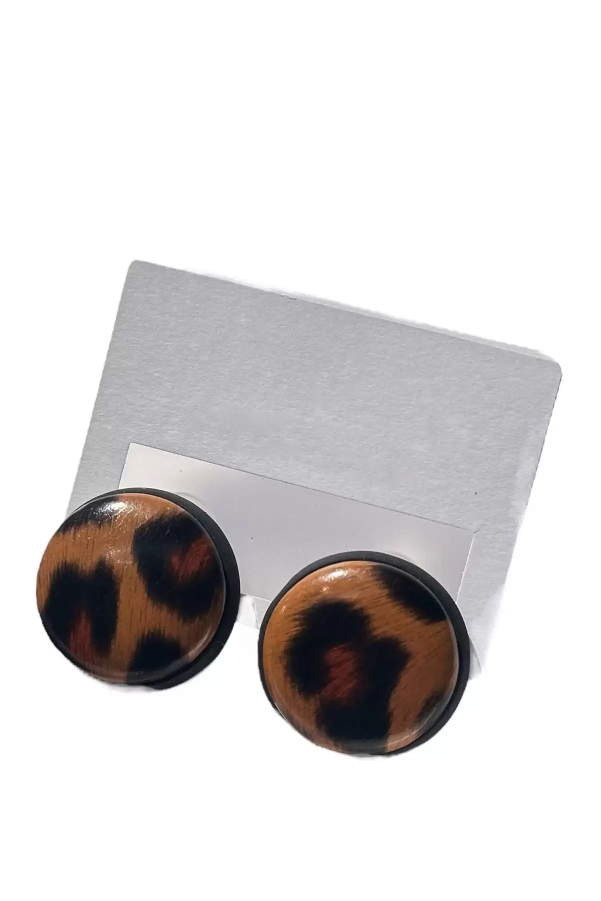 Karışık Renk Leopar Desenli Küpe (Çift)