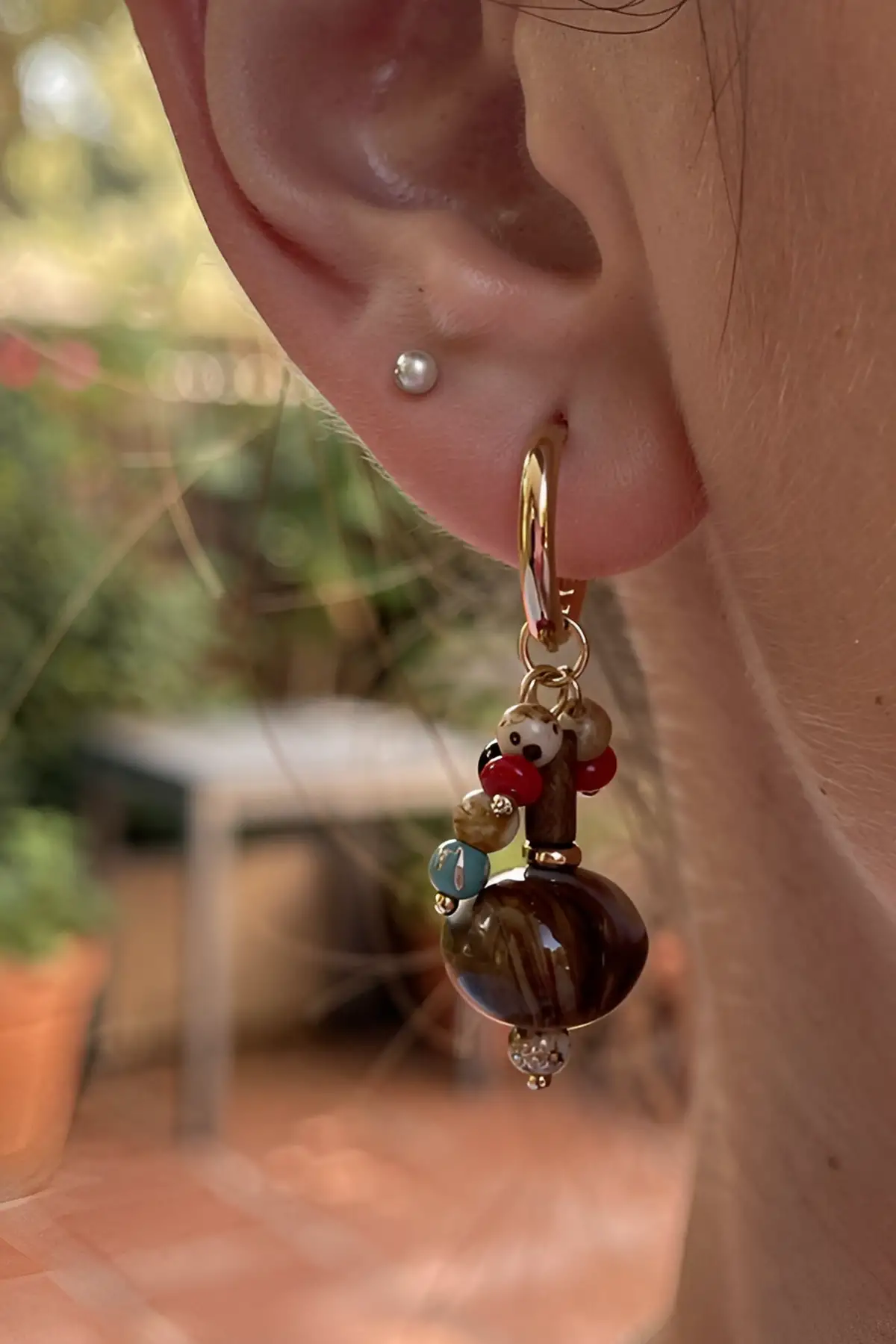 Karışık Renk Sallantılı Küpe (Çift)