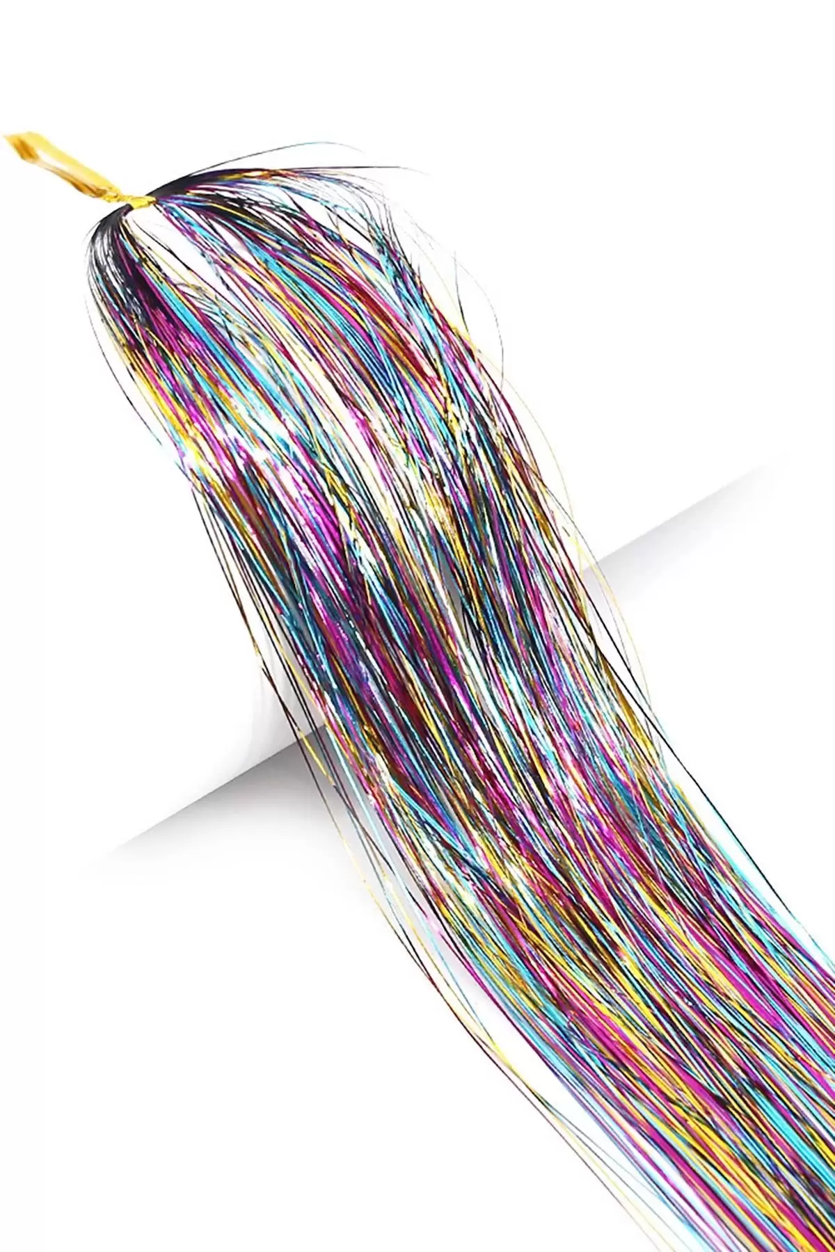 Karışık Renk Simli Yan Postiş Hair Tinsel Shiny Hair (50 Cm)