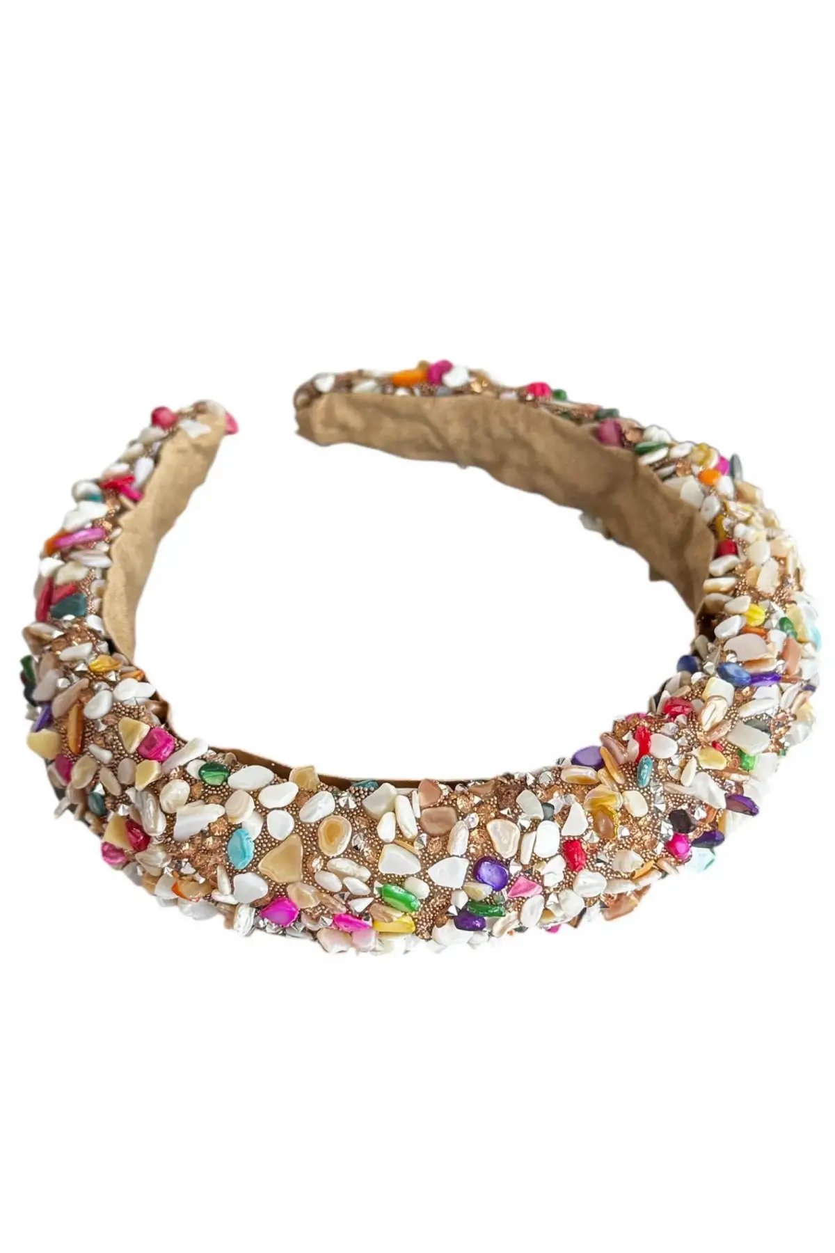 Karışık Renk Taş Detaylı Tasarım Taç