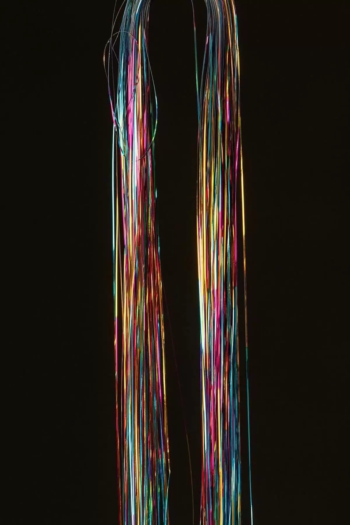 Karışık Renk Yan Postiş Hair Tinsel Shiny Hair (50 Cm)