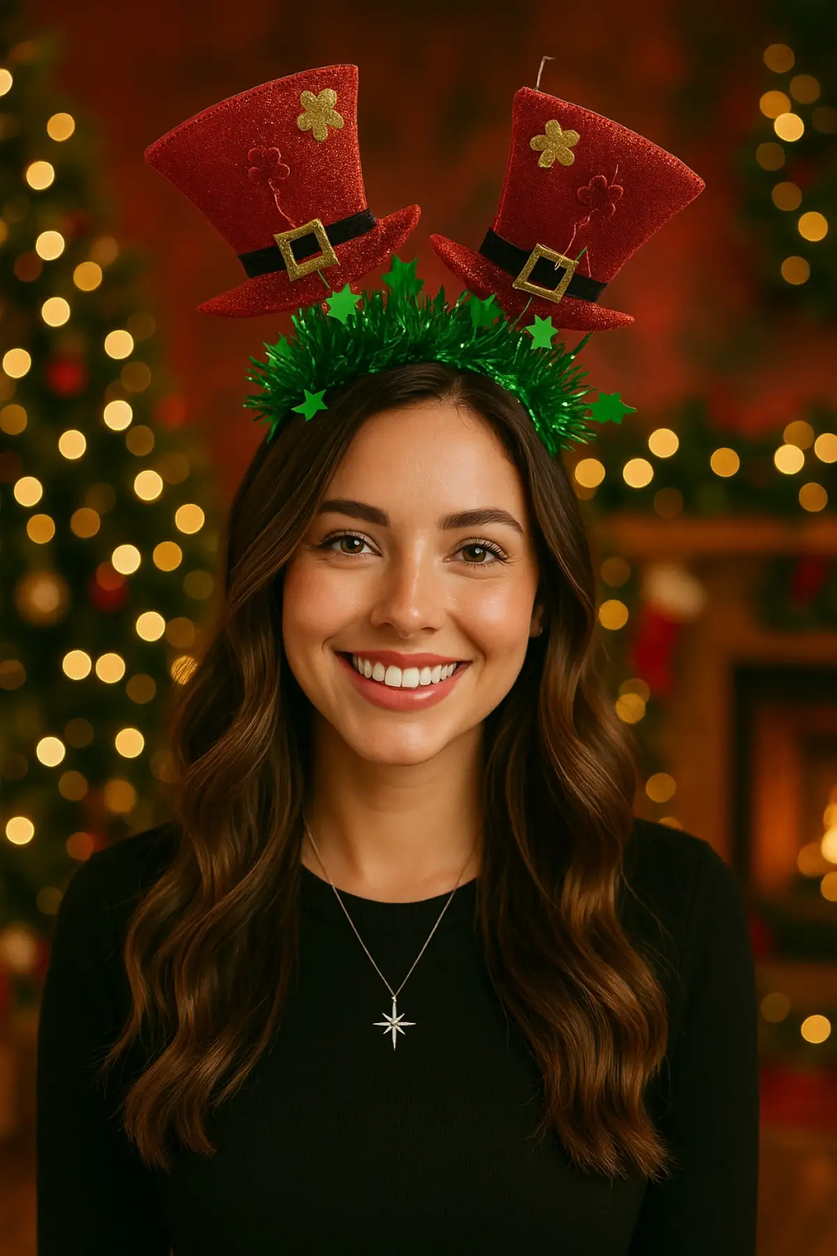 Karışık Renk Yılbaşı Temalı Figürlü Işıklı Taç