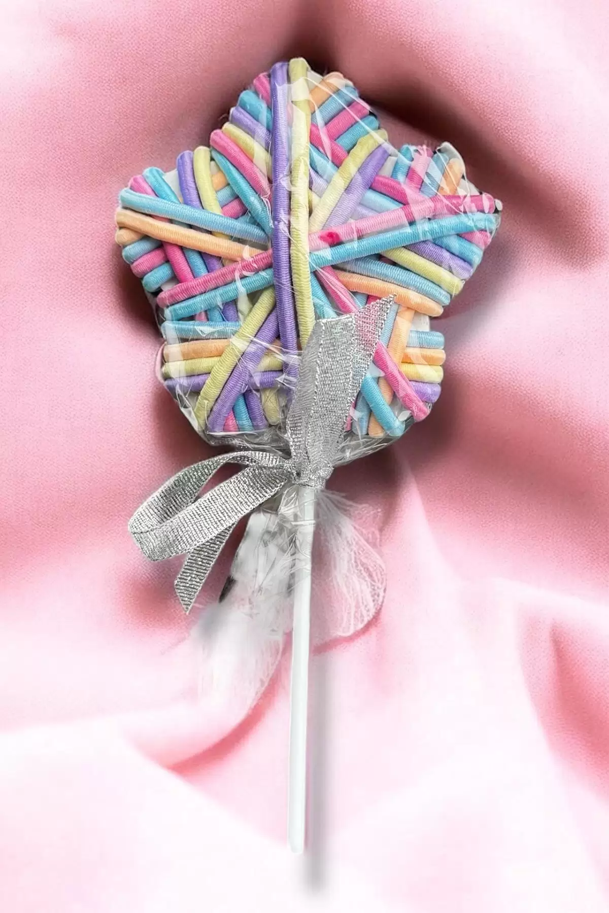 Karışık Renk Yıldız Ve Lolipop Figürlü Lastik Toka SetLastik Toka Set
