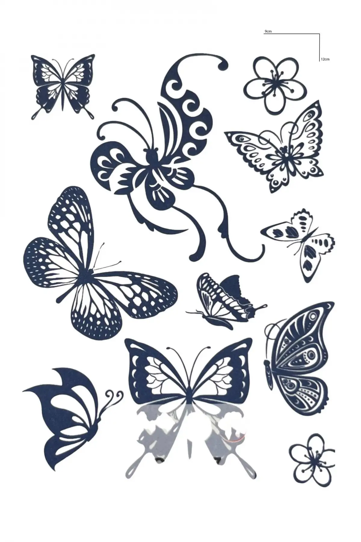 Kelebek Figürlü 12 Saat Sonra Kararan Geçici Dövme Tattoo