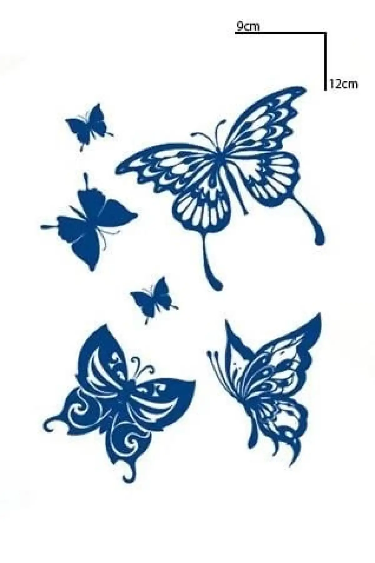 Kelebek Figürlü 12 Saat Sonra Kararan Geçici Dövme Tattoo