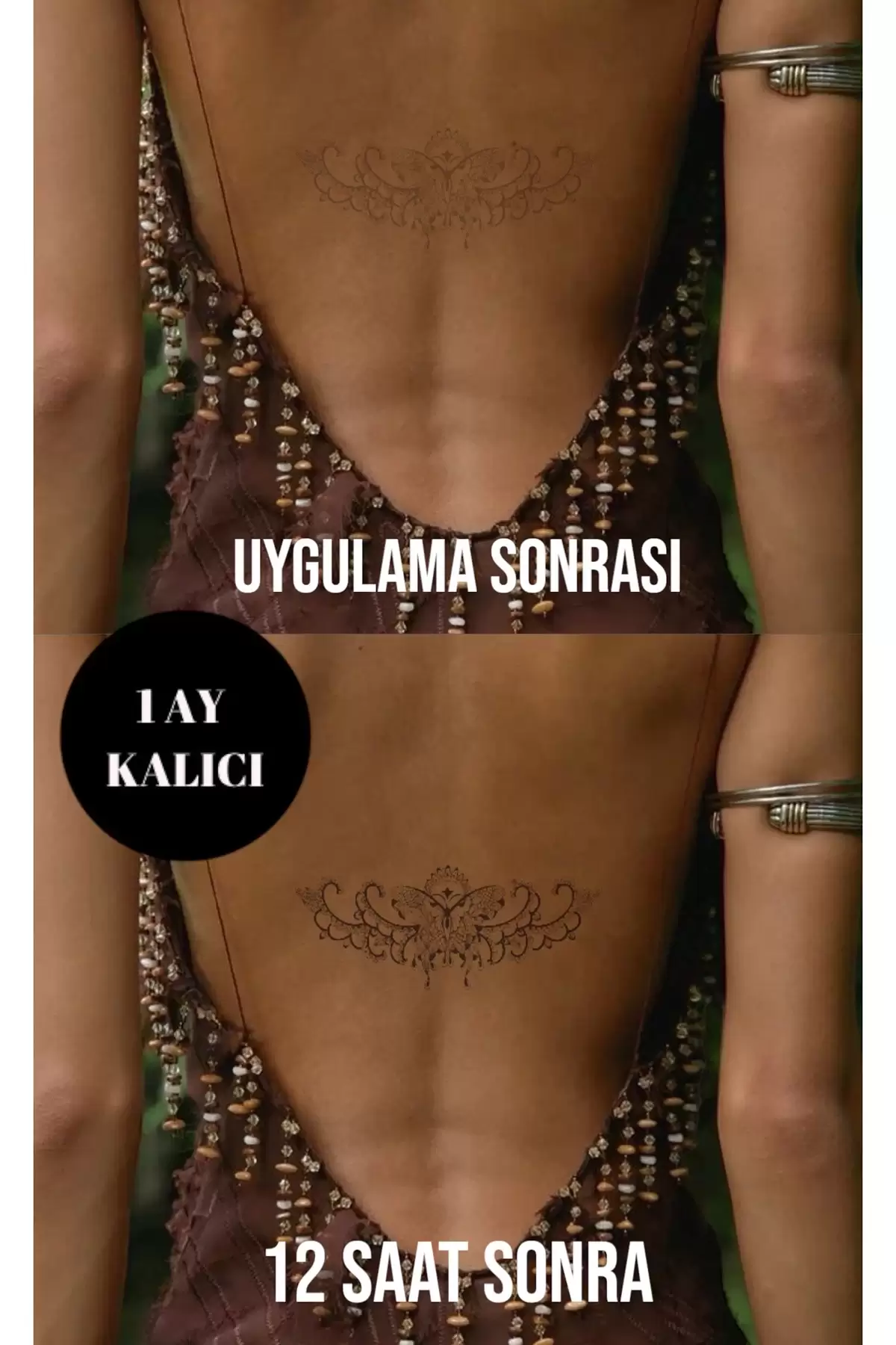 Kelebek Figürlü 12 Saat Sonra Kararan Geçici Dövme Tattoo