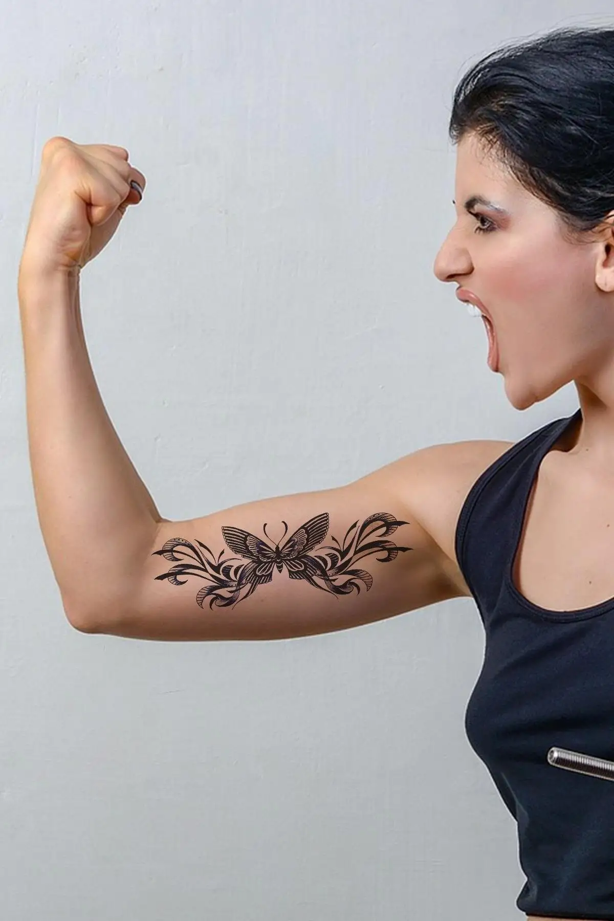 Kelebek Figürlü 12 Saat Sonra Kararan Geçici Dövme Tattoo